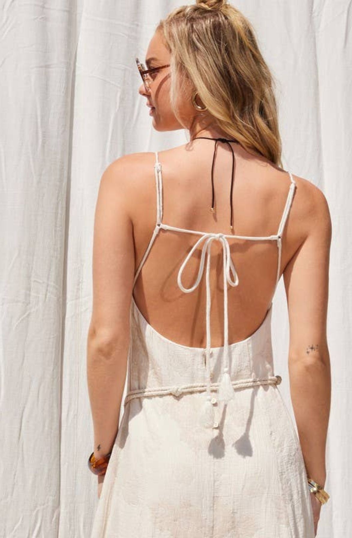 Cream Gauzy Dress