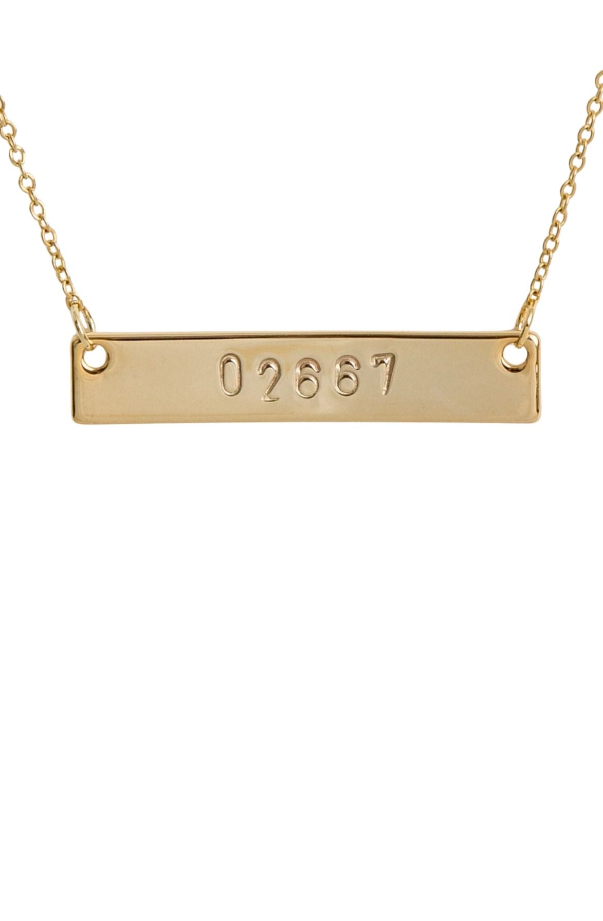 Custom Hometown Zip Code Necklace