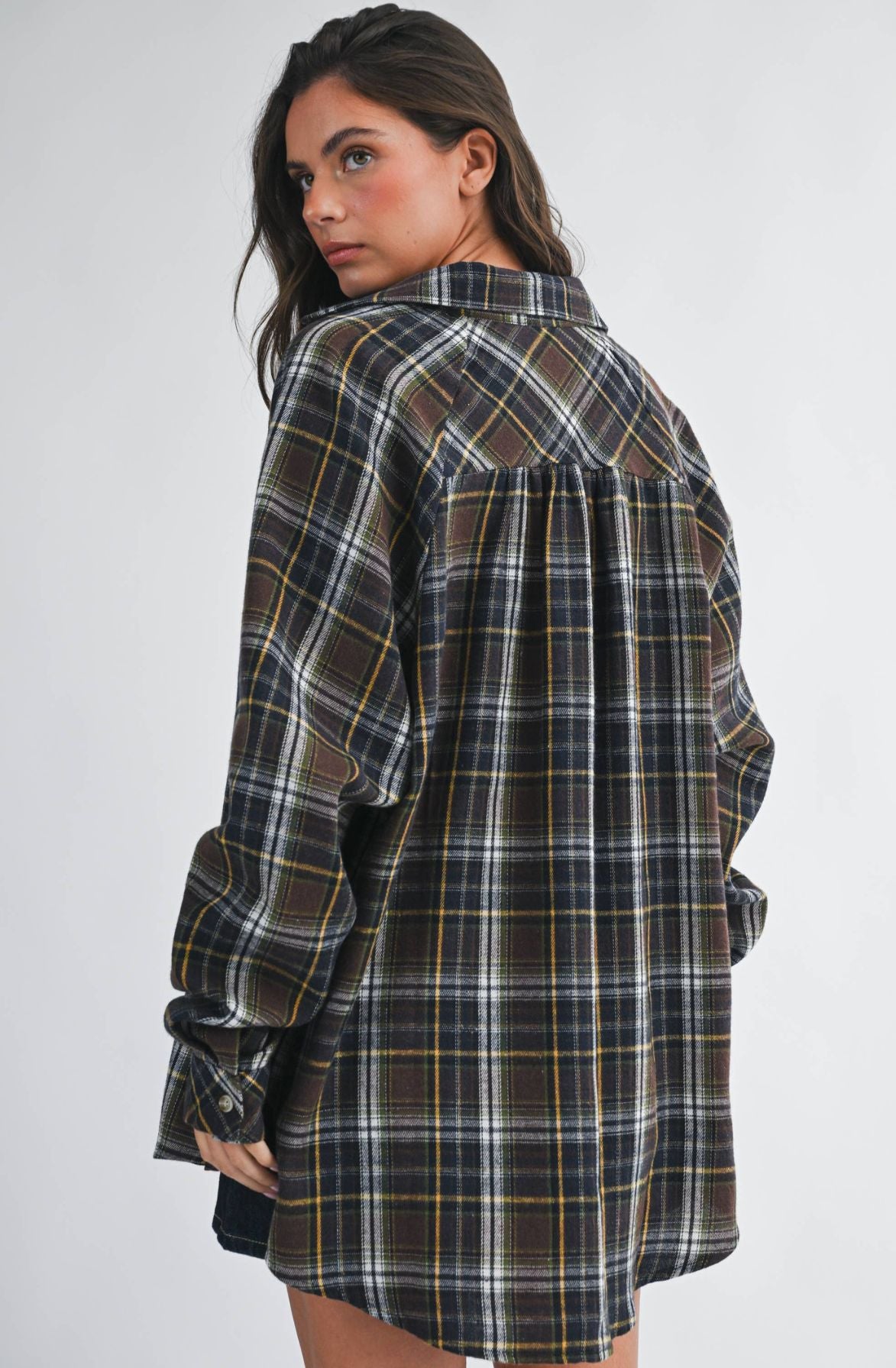 Oversized Plaid Flannel Button Down