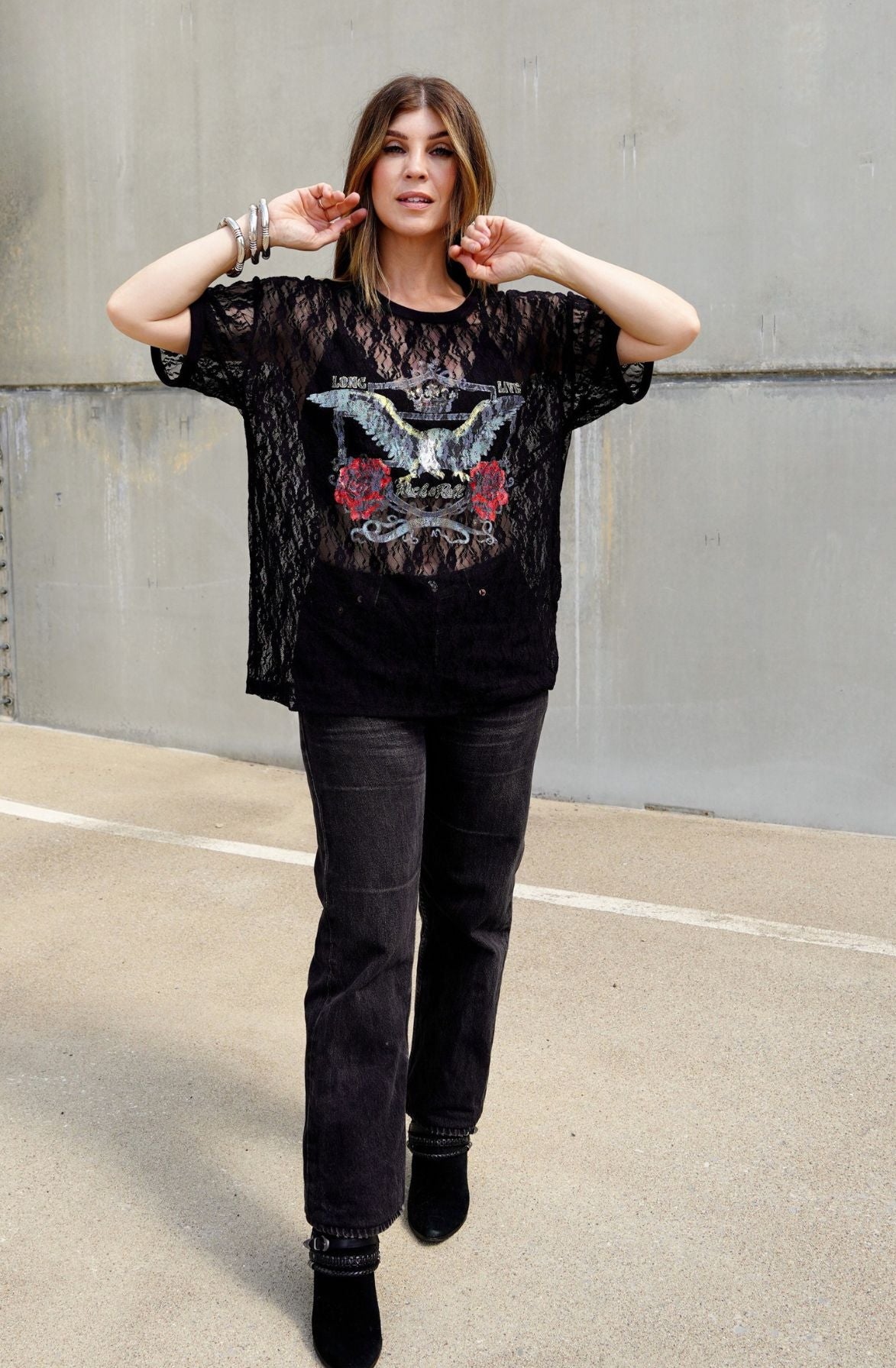 Long Live Rock & Roll Lace Tee