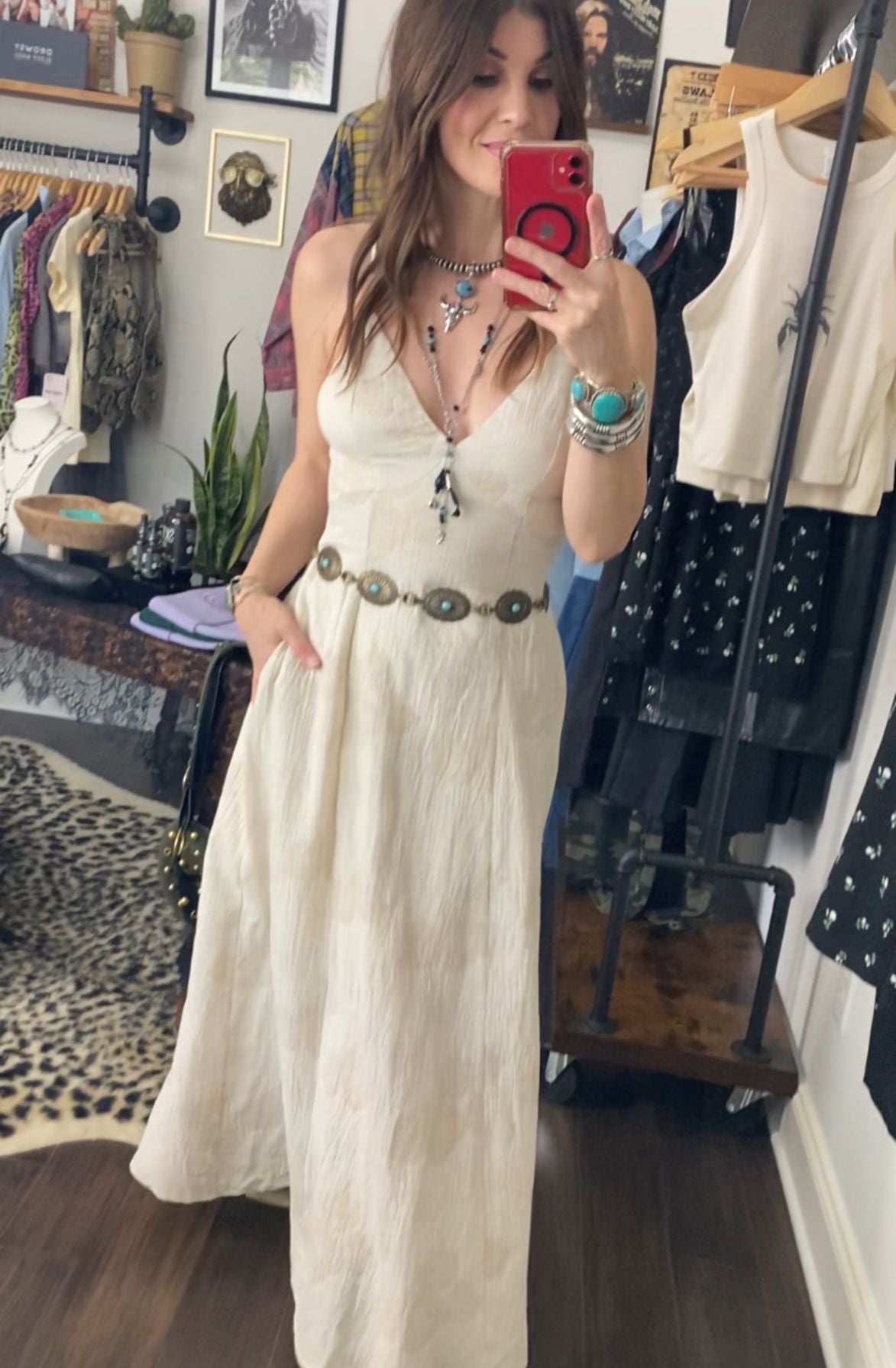 Cream Gauzy Dress