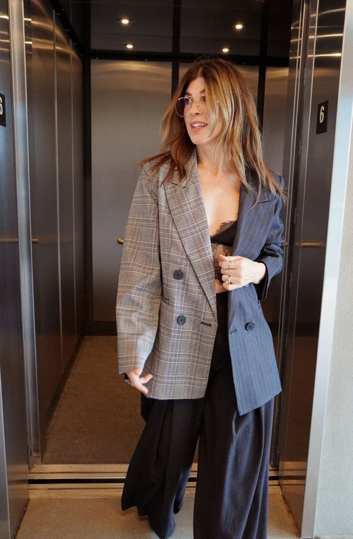 The Color Block Plaid Blazer