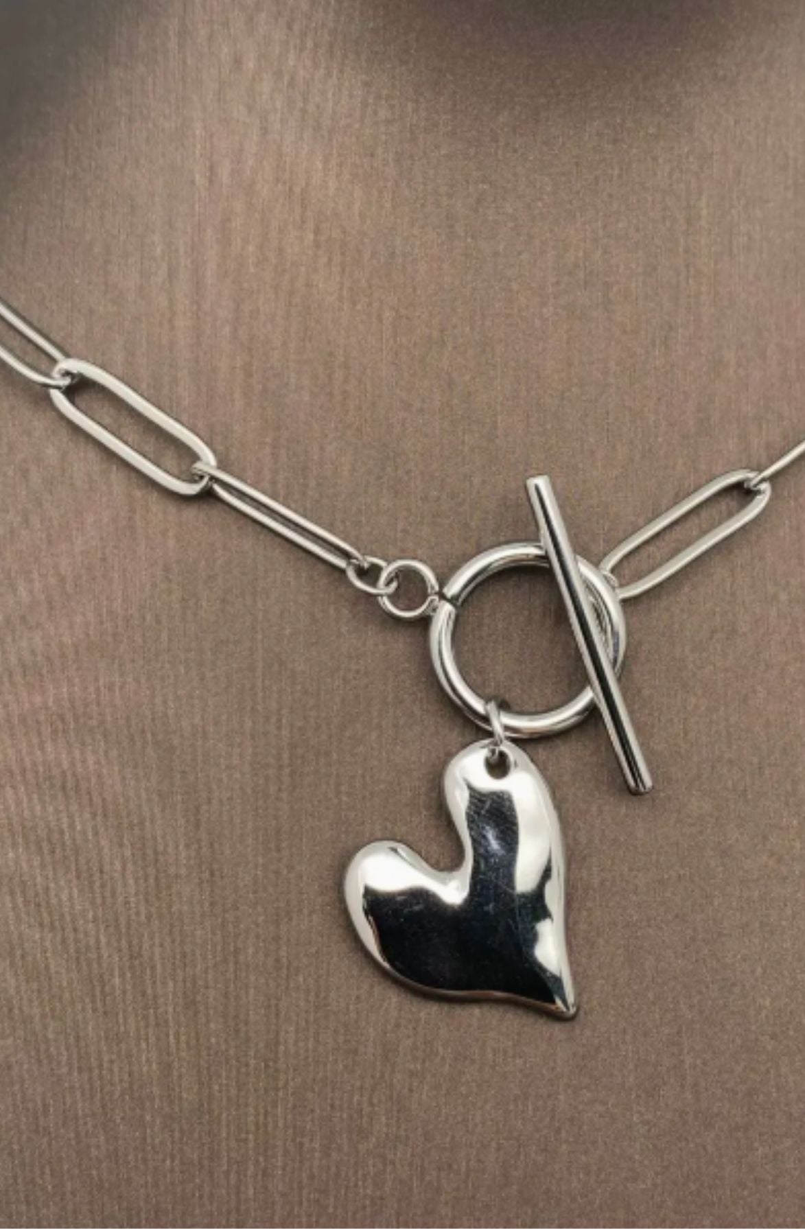 Chain Heart Toggle Necklace