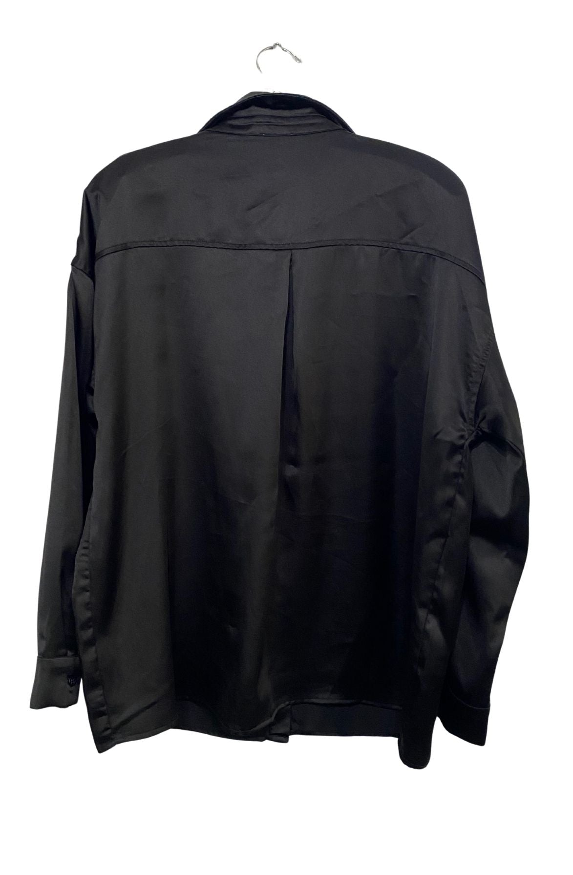 Le Lis Black Satin Button Down