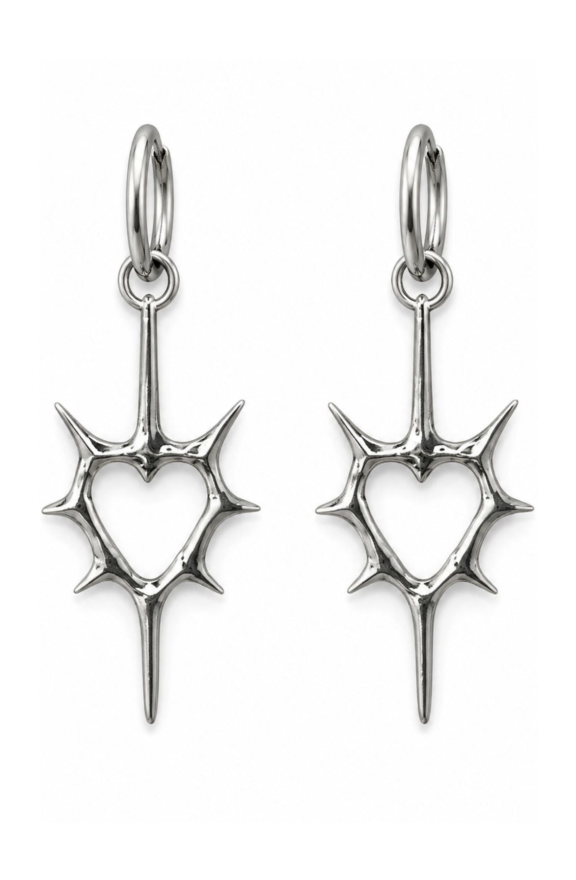 Thorned Heart Drop Earrings