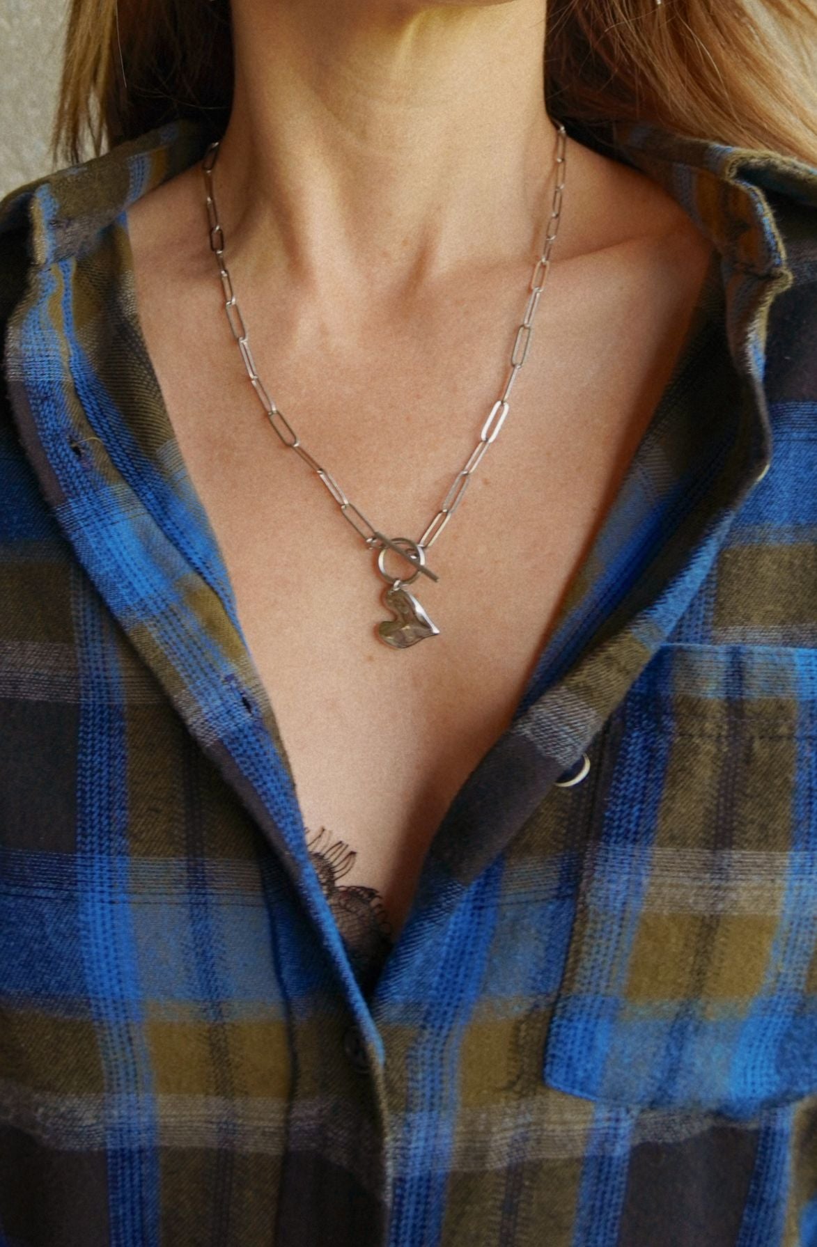 Chain Heart Toggle Necklace