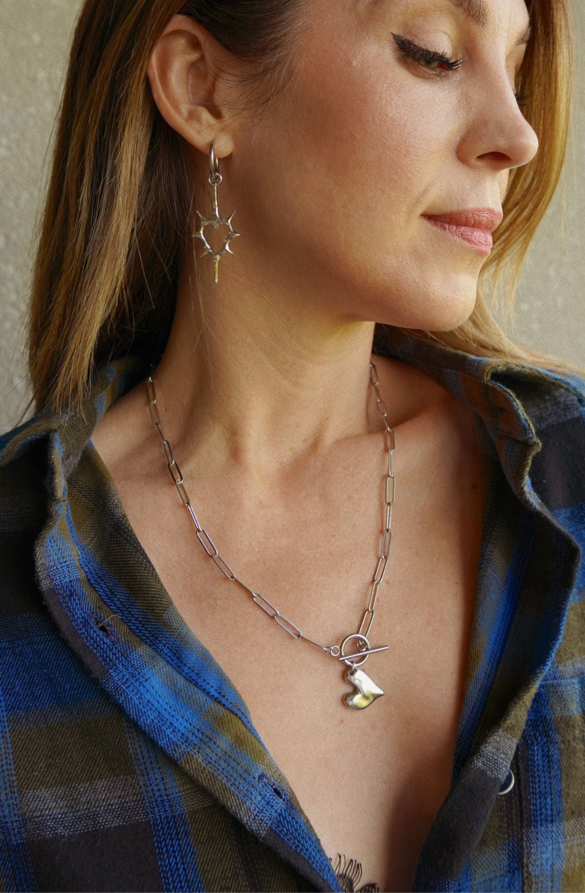 Thorned Heart Drop Earrings