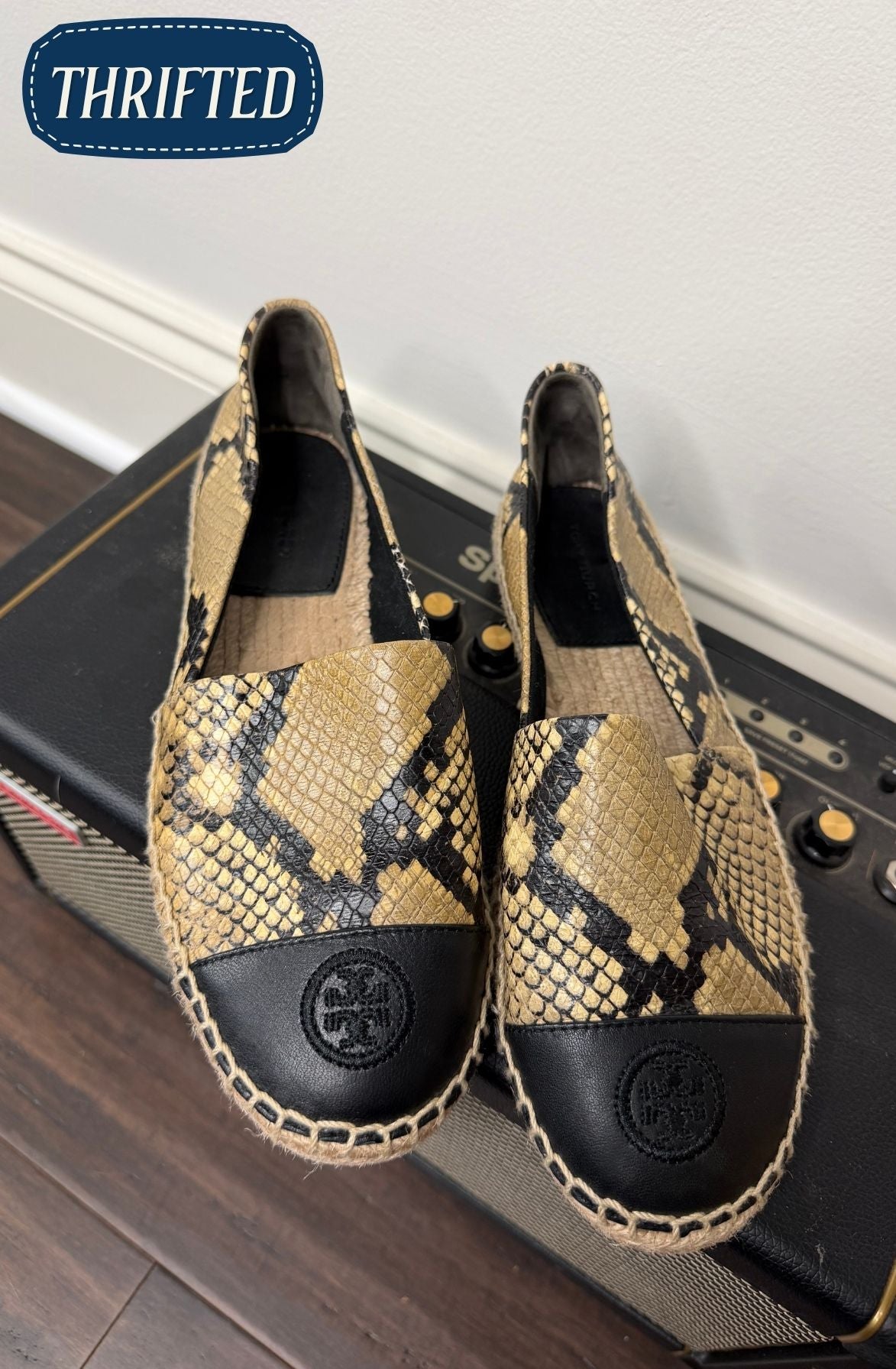 Tory Burch Snake Print Espadrilles