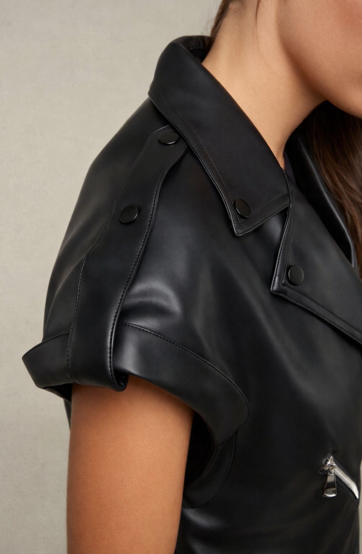 Sleeveless Moto Jacket