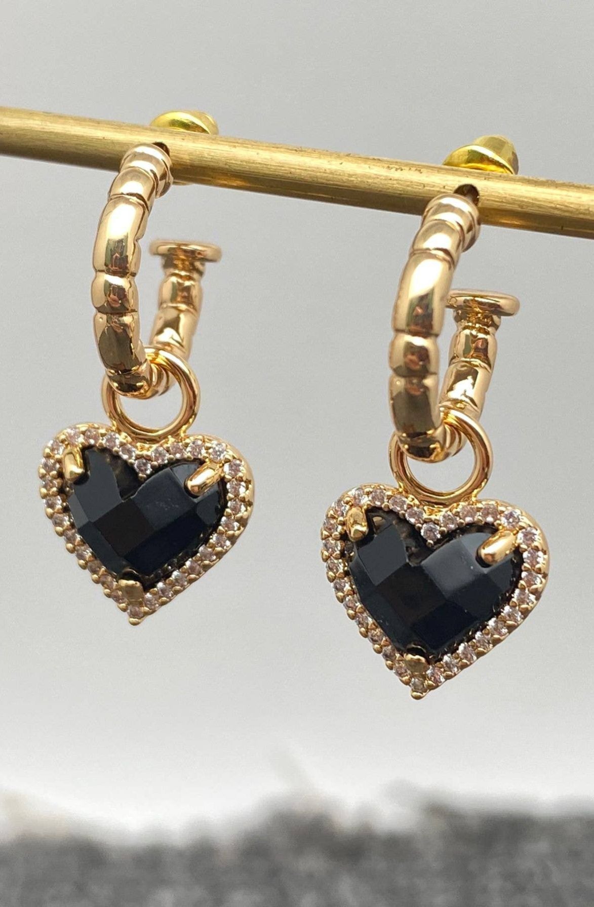 Black Heart Earrings