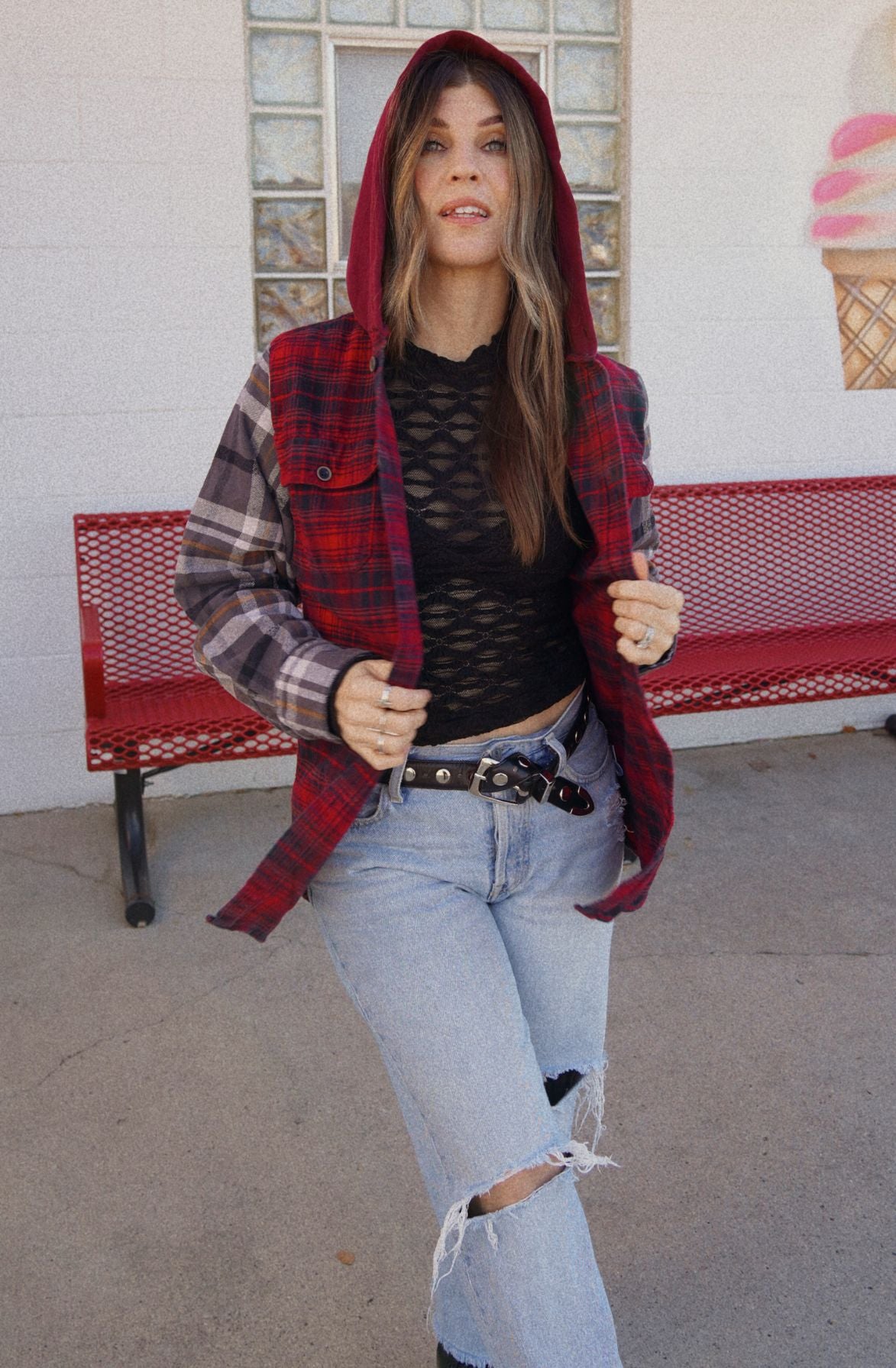 Reworked Vintage Hooded Flannel