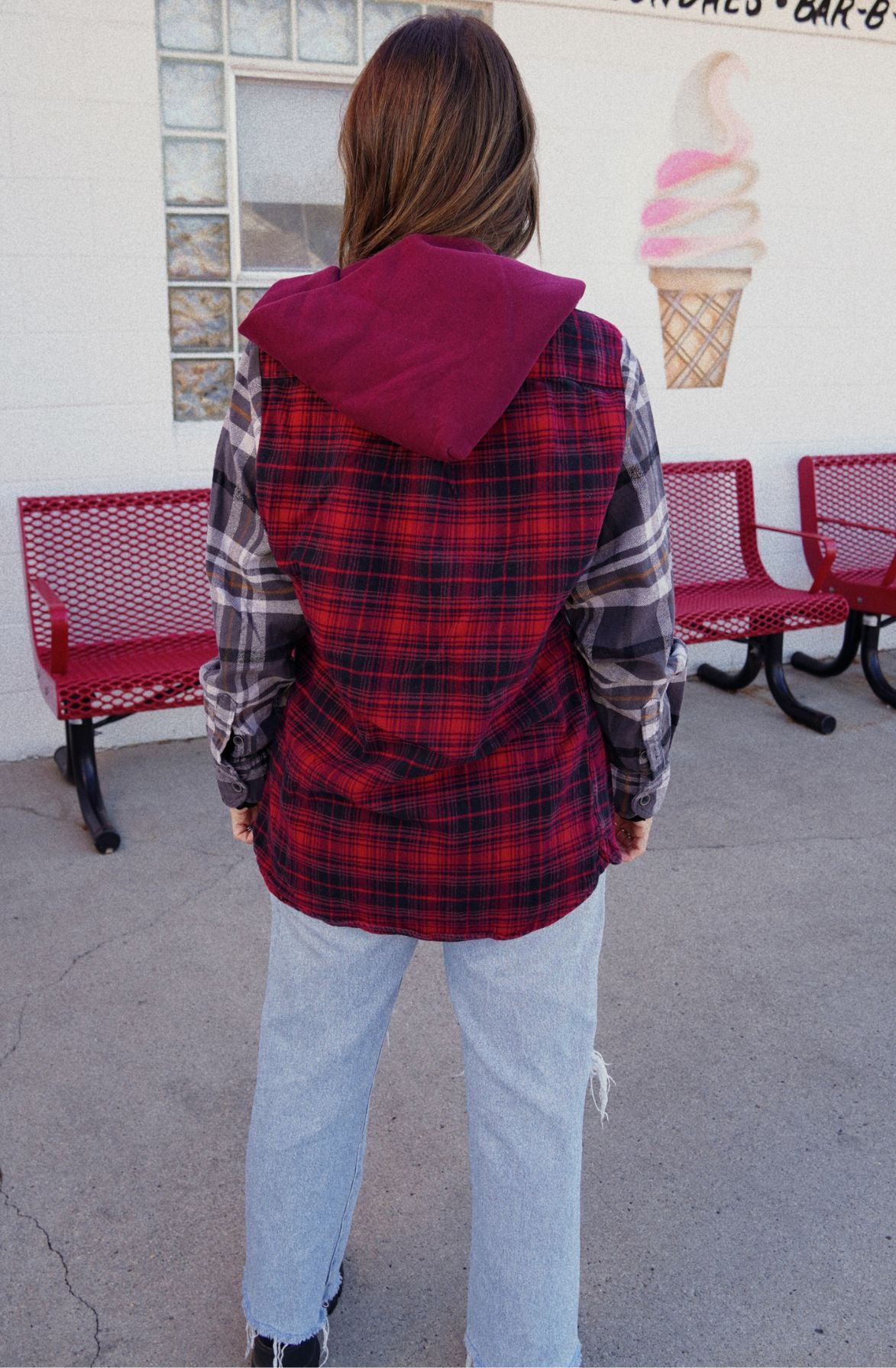 Reworked Vintage Hooded Flannel
