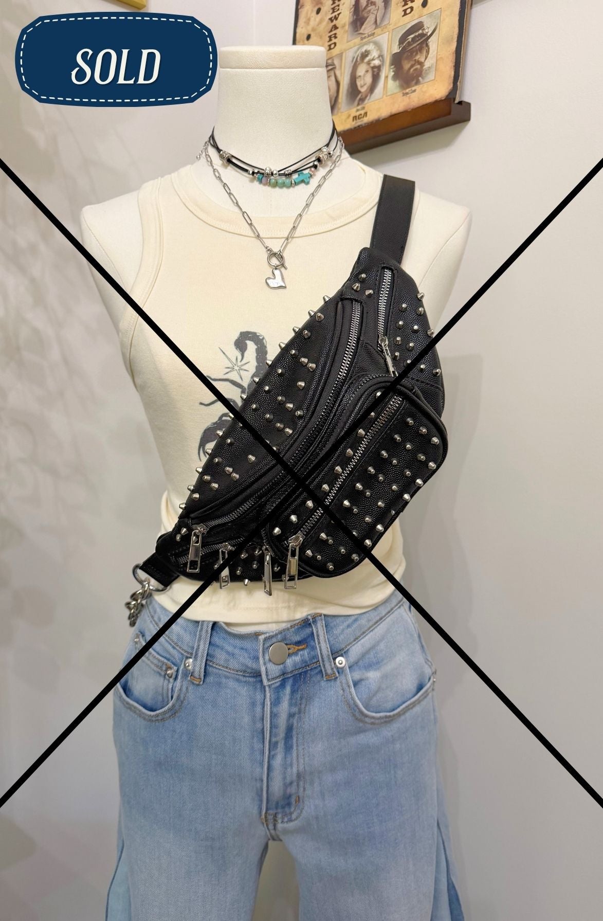 Studded Cross Body Bag (Original)
