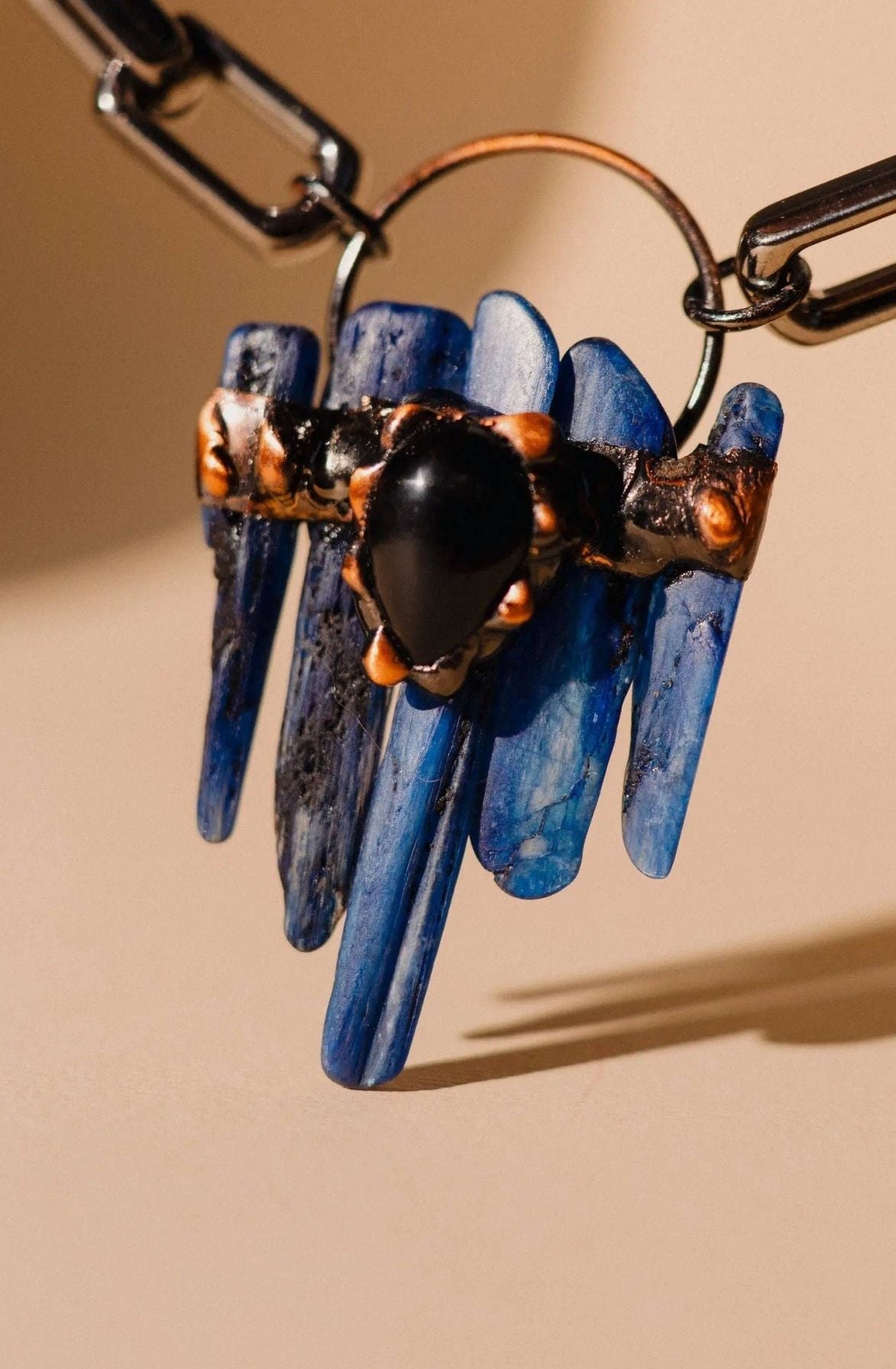 Obsidian Kyanite Necklace