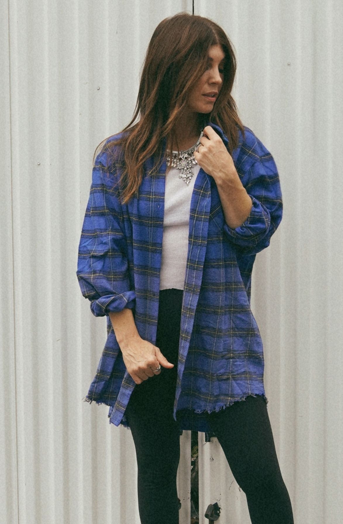 Oversized Plaid Button Up