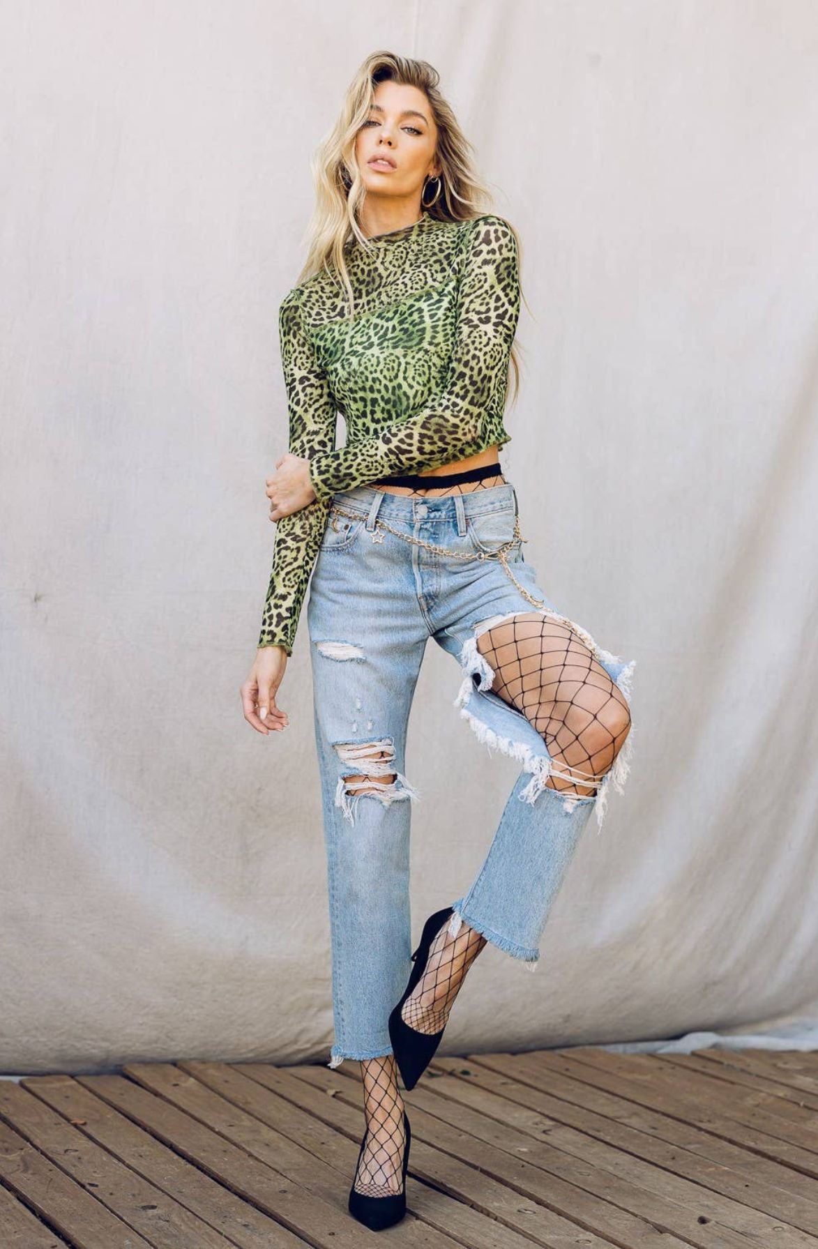 Neon Leopard Top - Lime