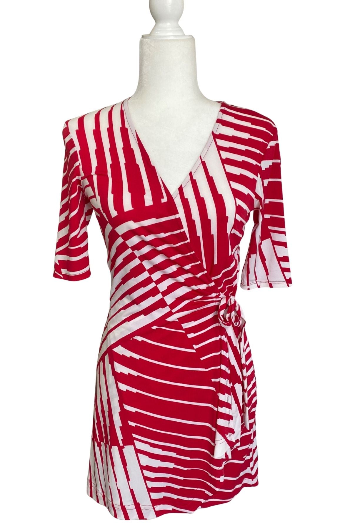 Abstract Wrap Dress