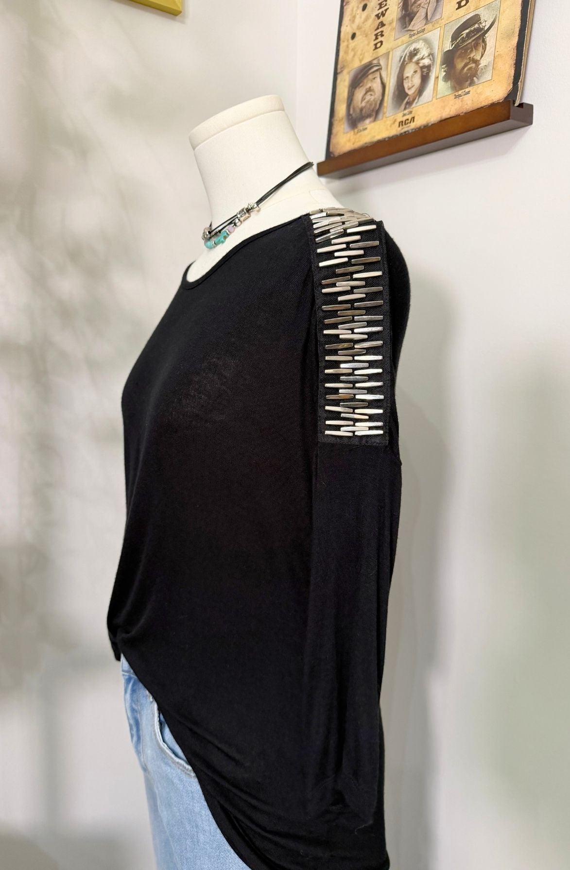 Studded Shoulder Top