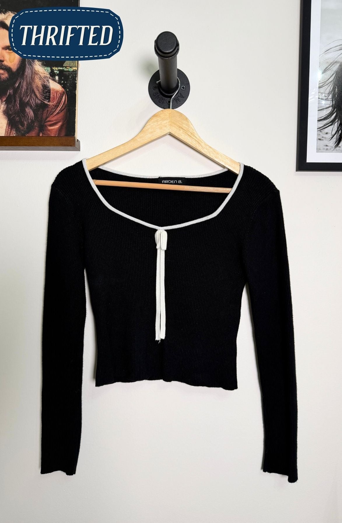 Black Sweater w/ White Trim