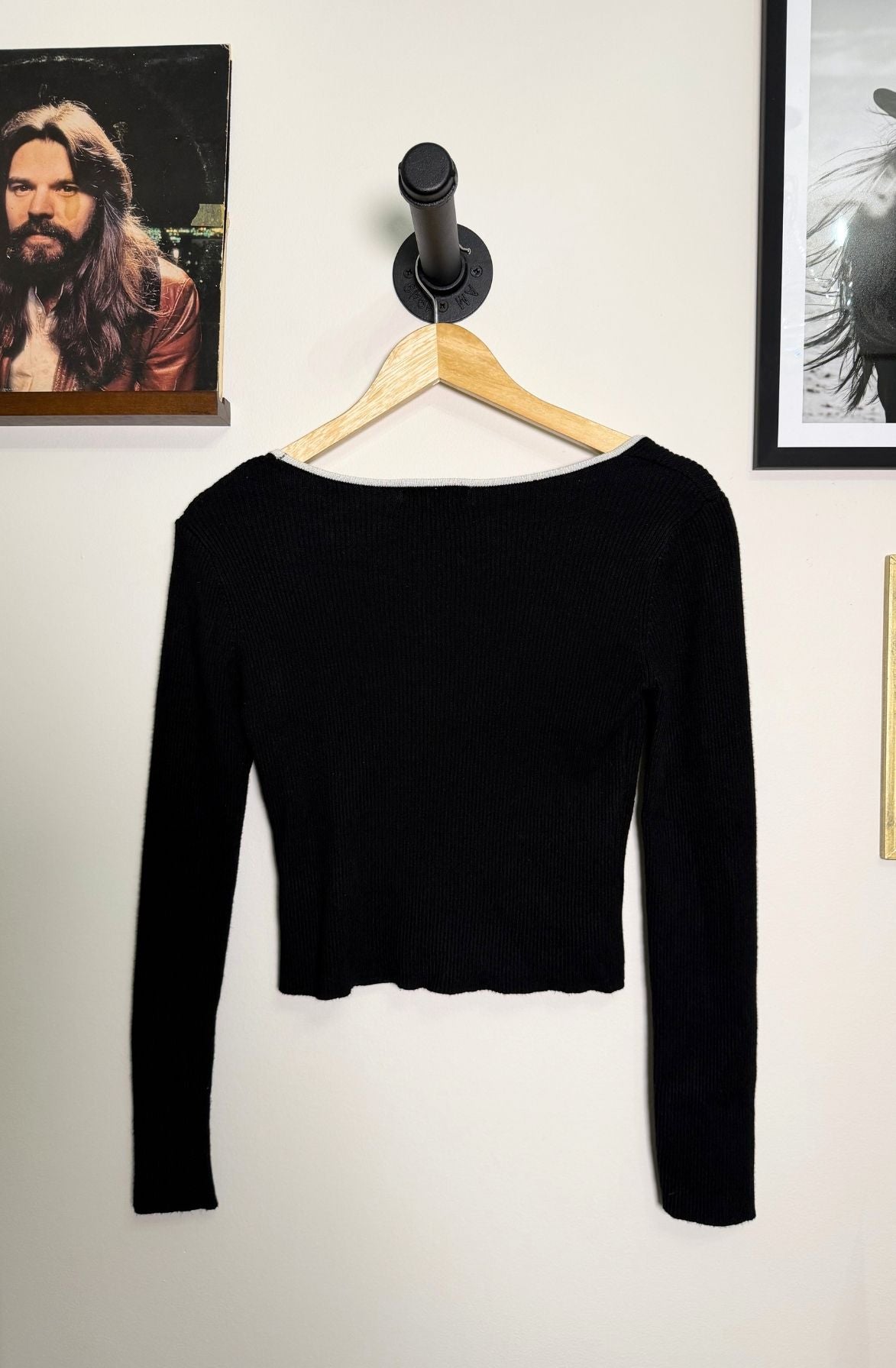 Black Sweater w/ White Trim