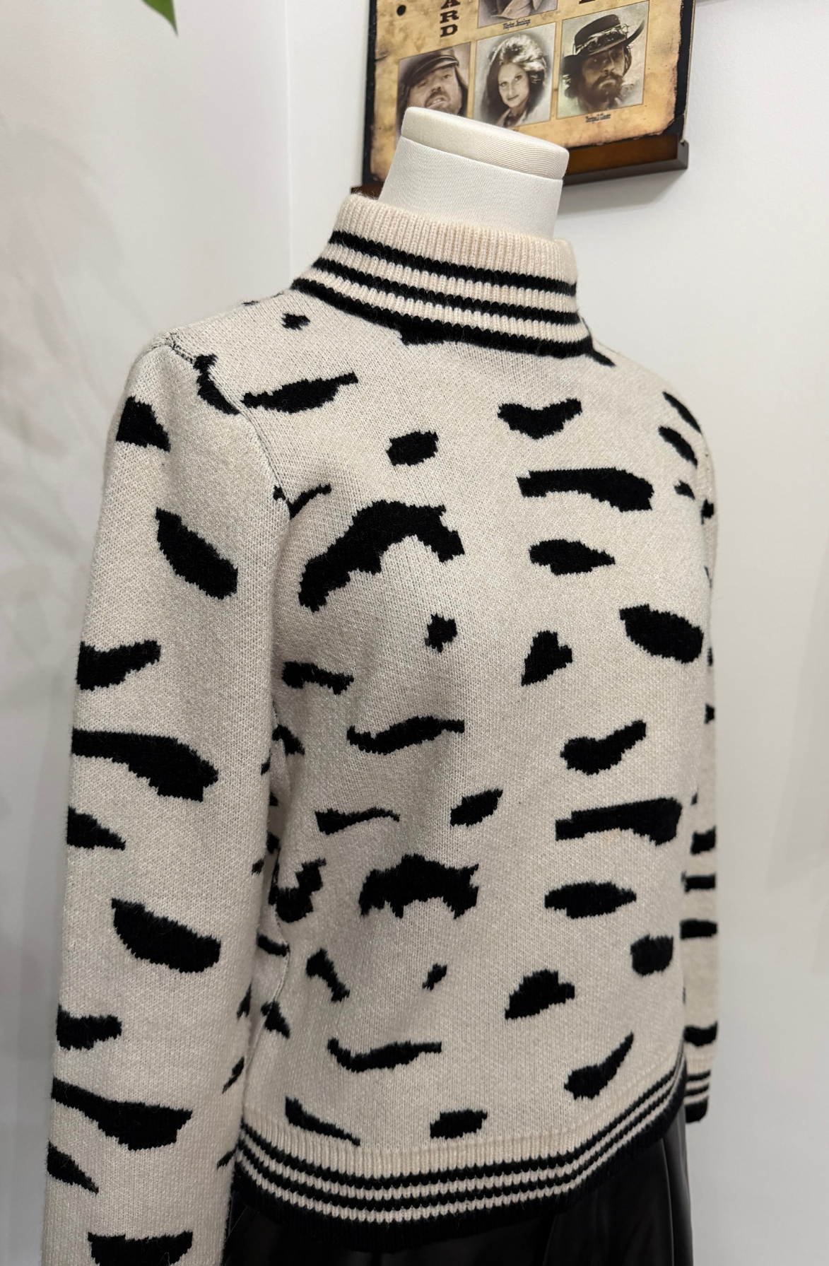 Animal Print Open Back Sweater