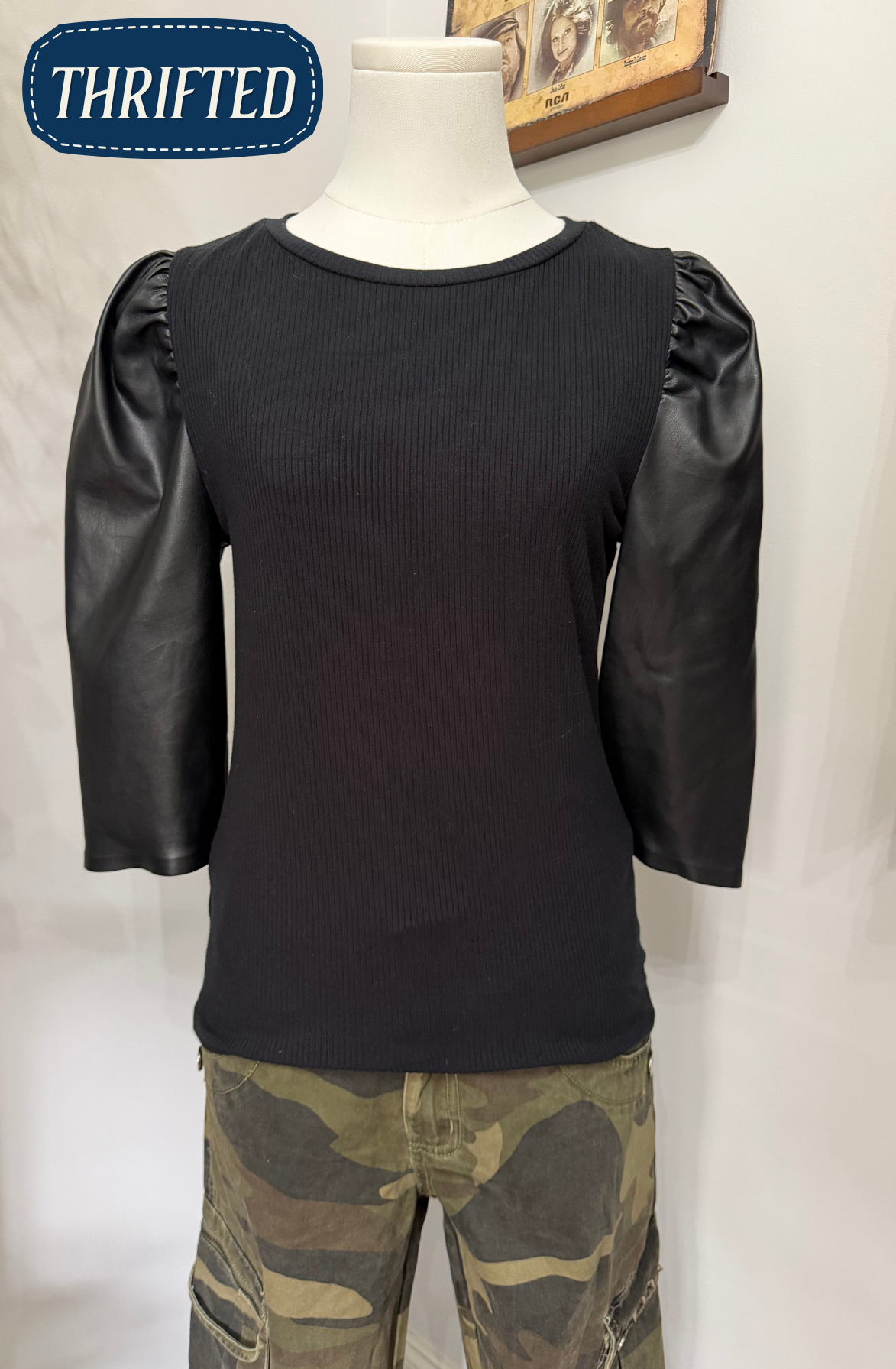 Black Puff Sleeve Top