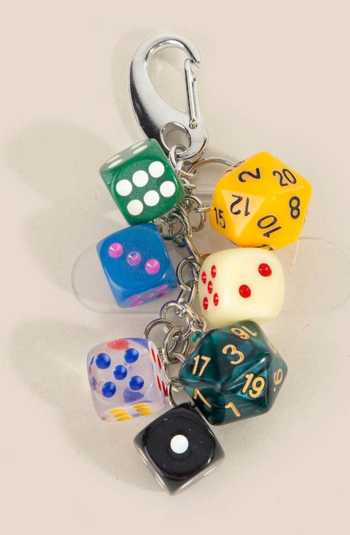 Seven Dice Chain Bag Charm