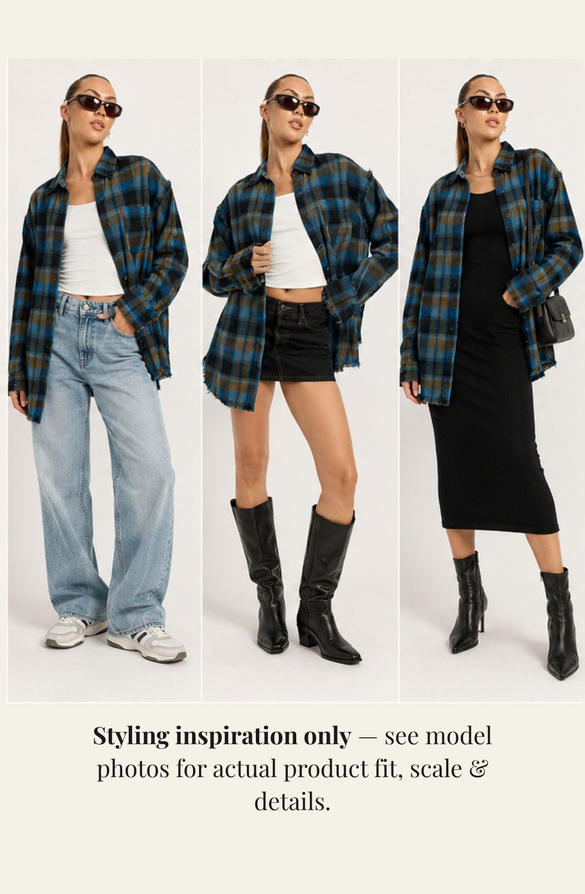 Acid Wash Oversized Flannel Shirt