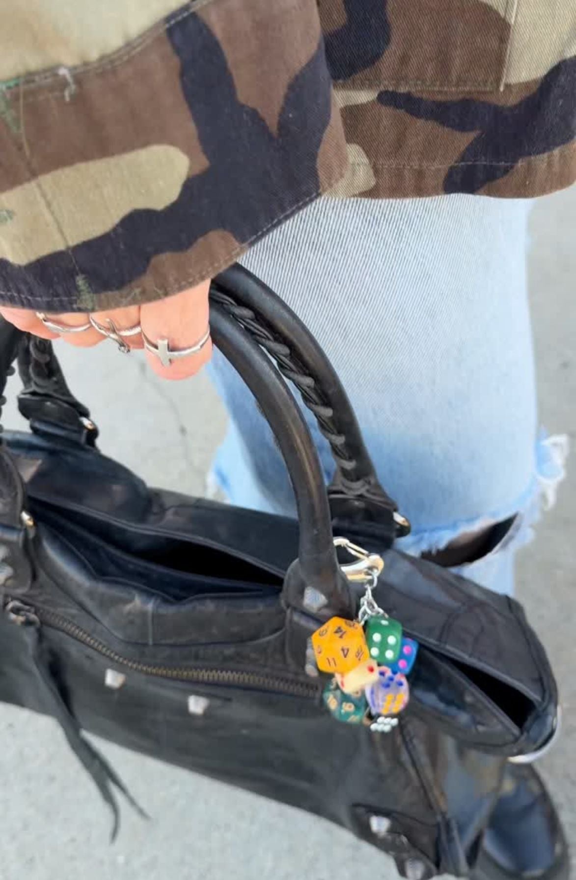 Seven Dice Chain Bag Charm