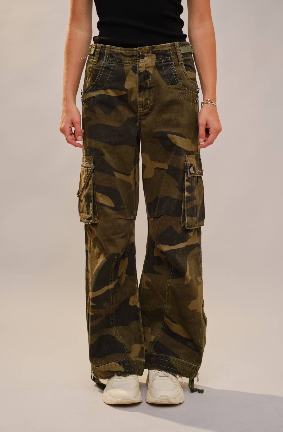 Studded Camo Cargo Pants