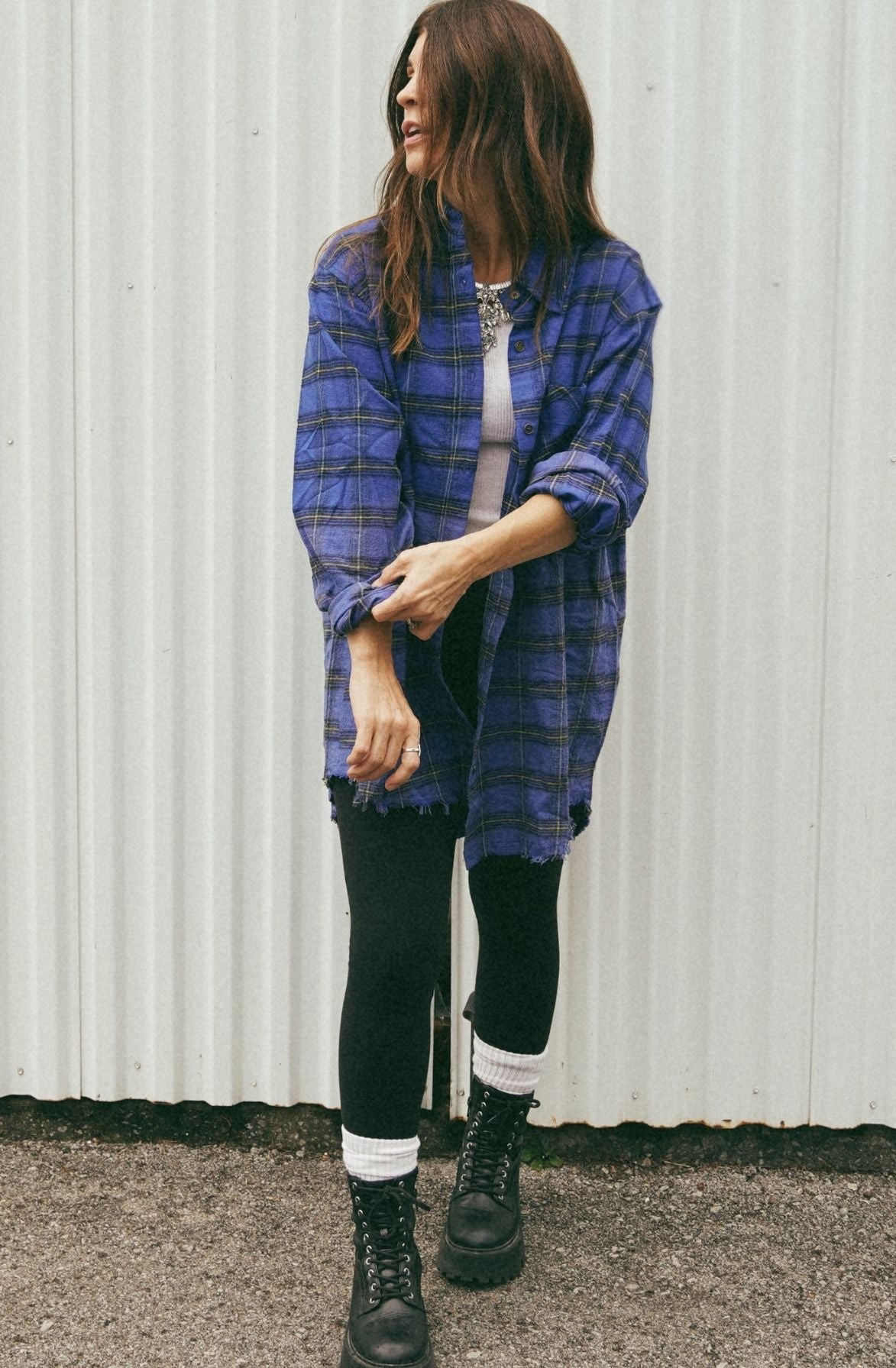Oversized Plaid Button Up