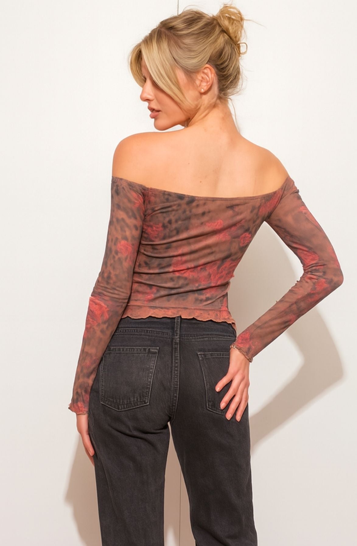 Leopard Off Shoulder Top