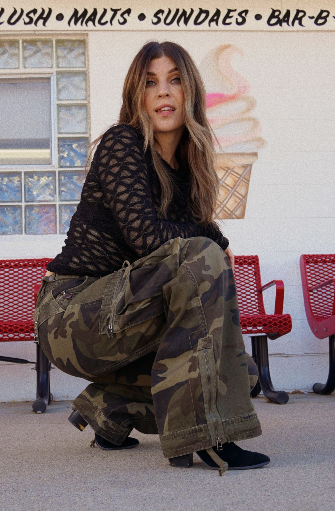 Studded Camo Cargo Pants
