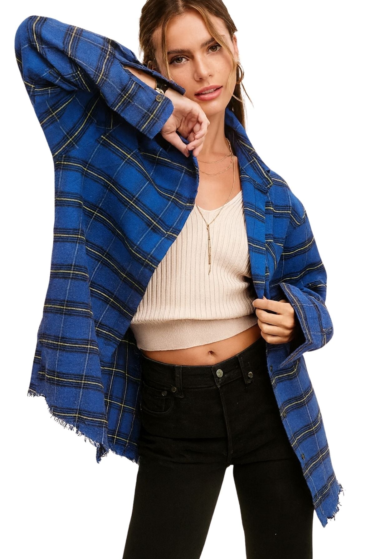 Oversized Plaid Button Up
