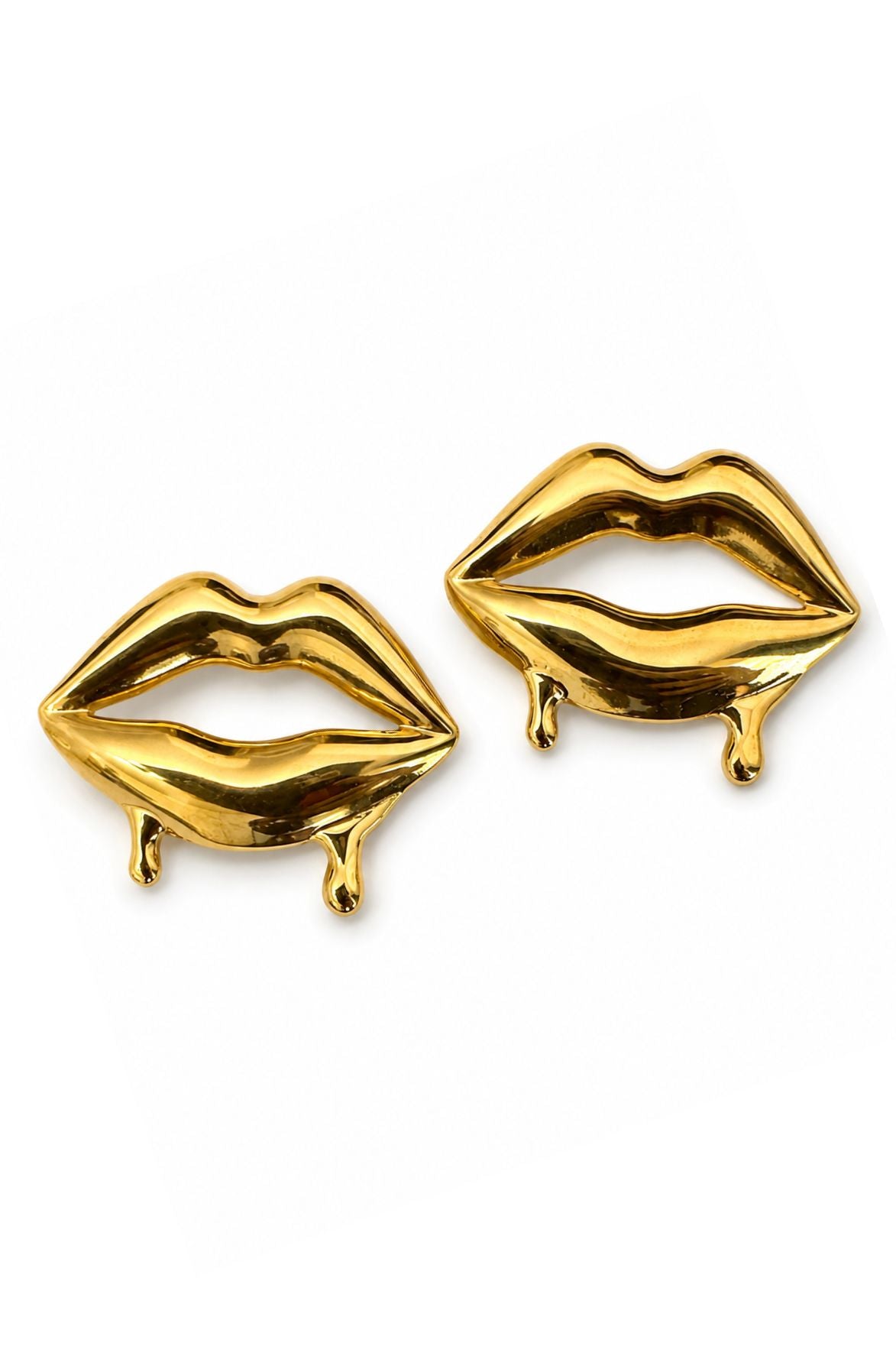 Dripping Lips Statement Stud Earrings