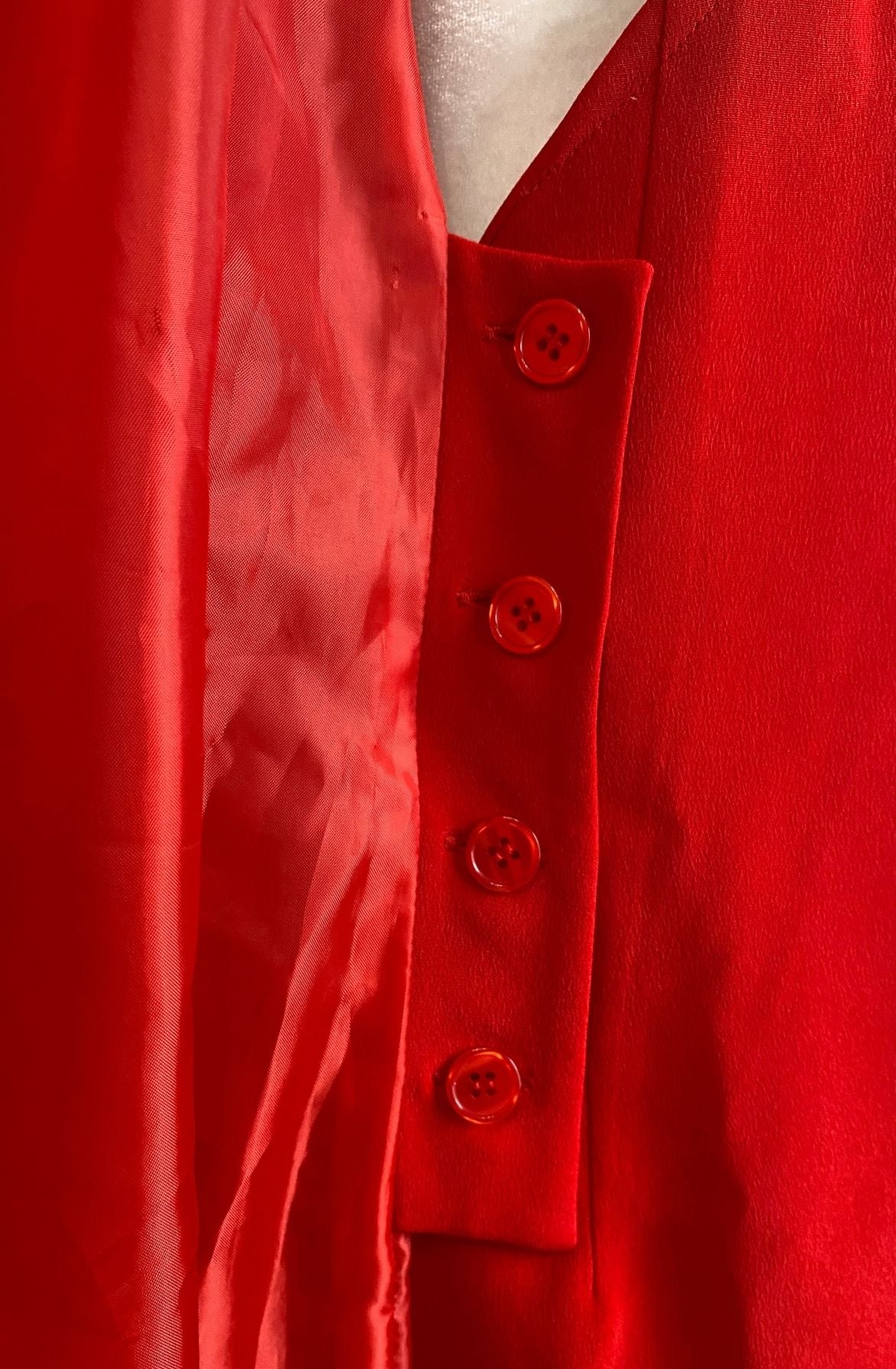 100% Silk Red Dress (Vintage)