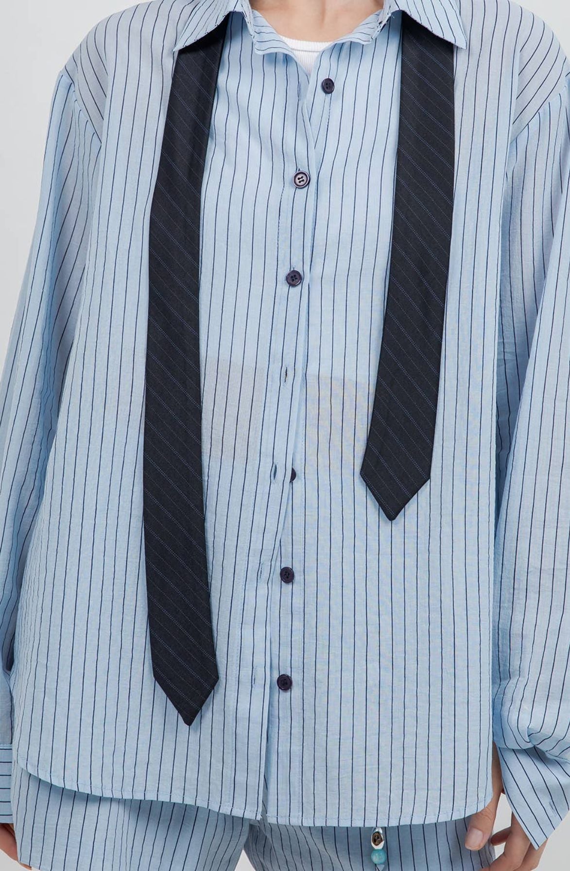 Pinstripe Shirt w/ Tie