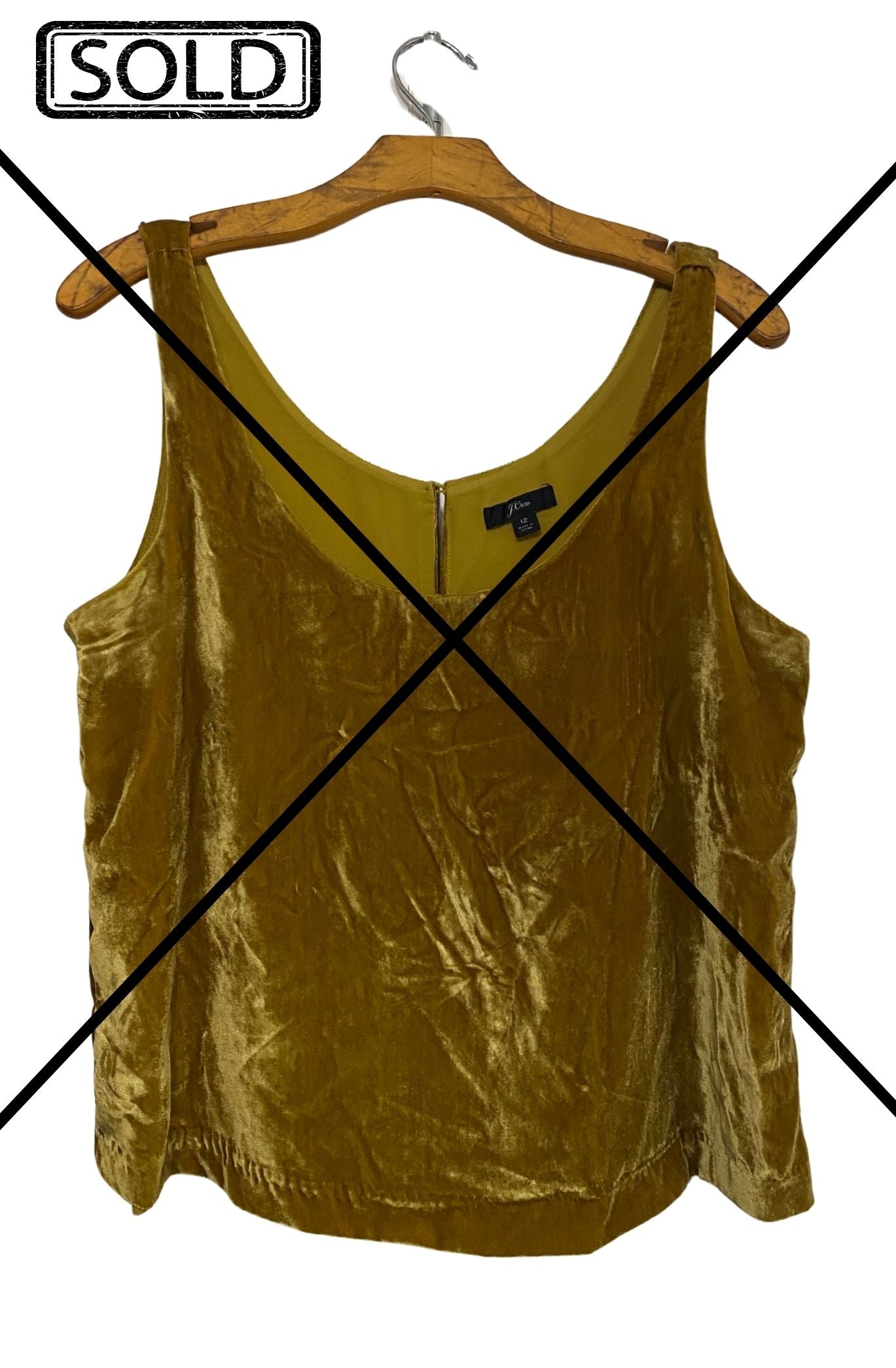 J. Crew Gold Velvet Tank