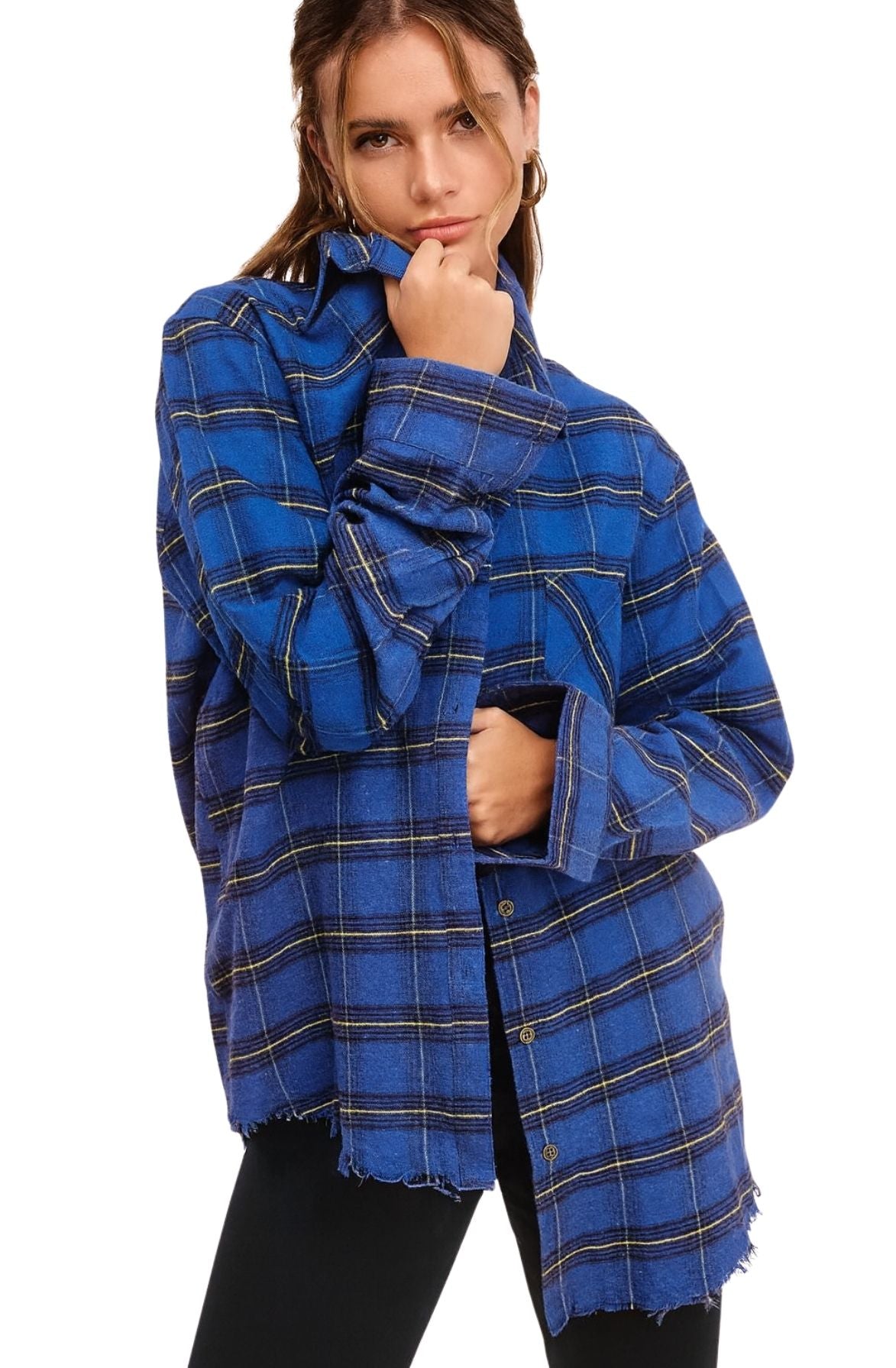 Oversized Plaid Button Up