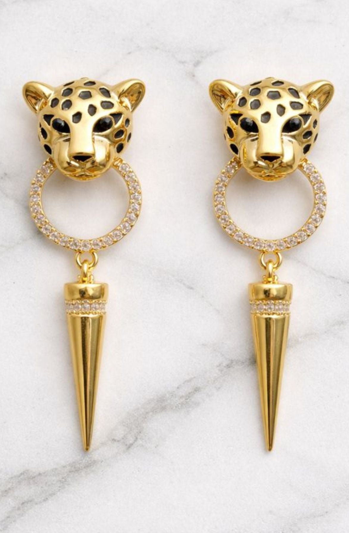 Leopard Drop Earrings