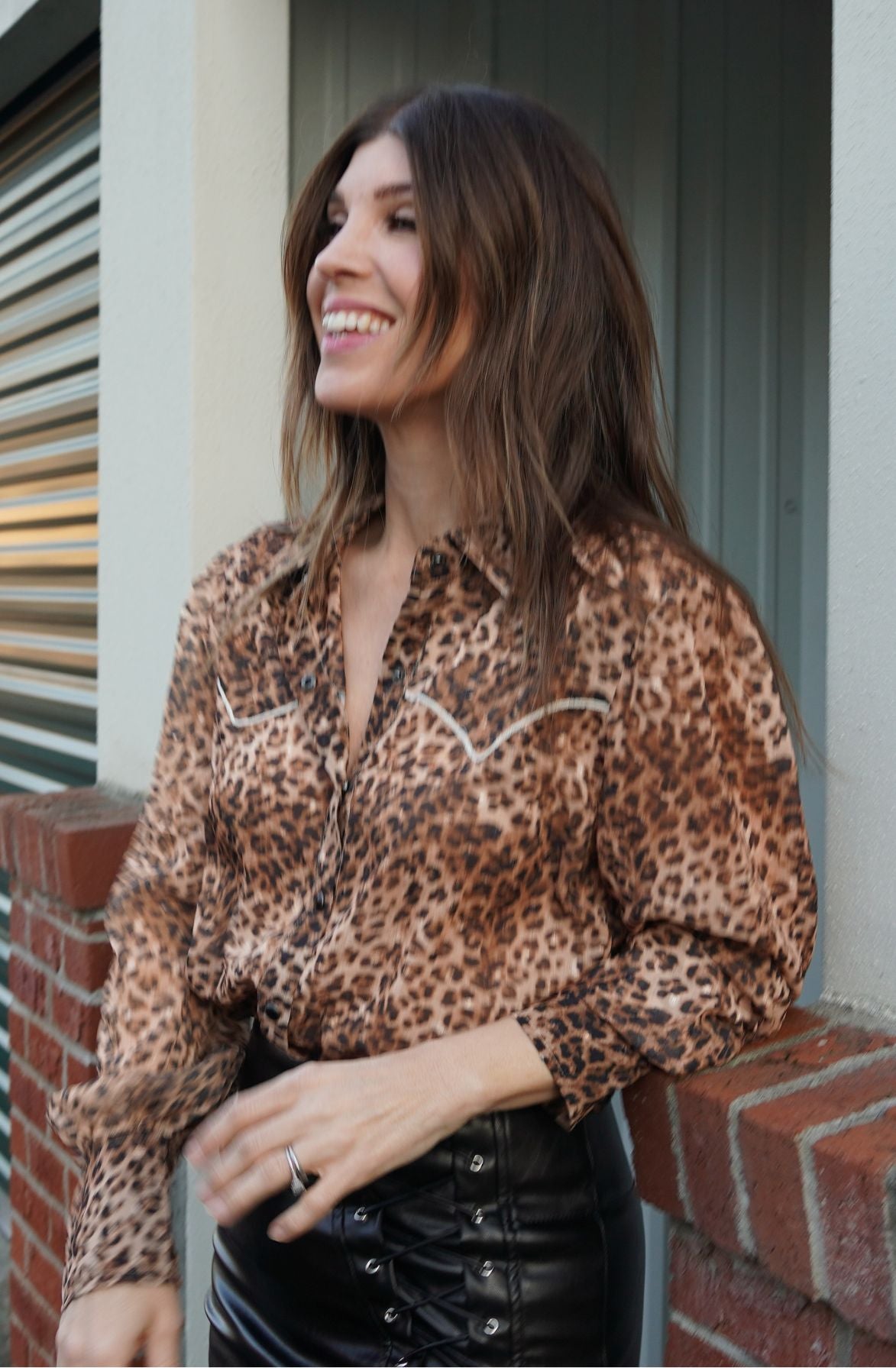 Feral Heart Leopard Button Up