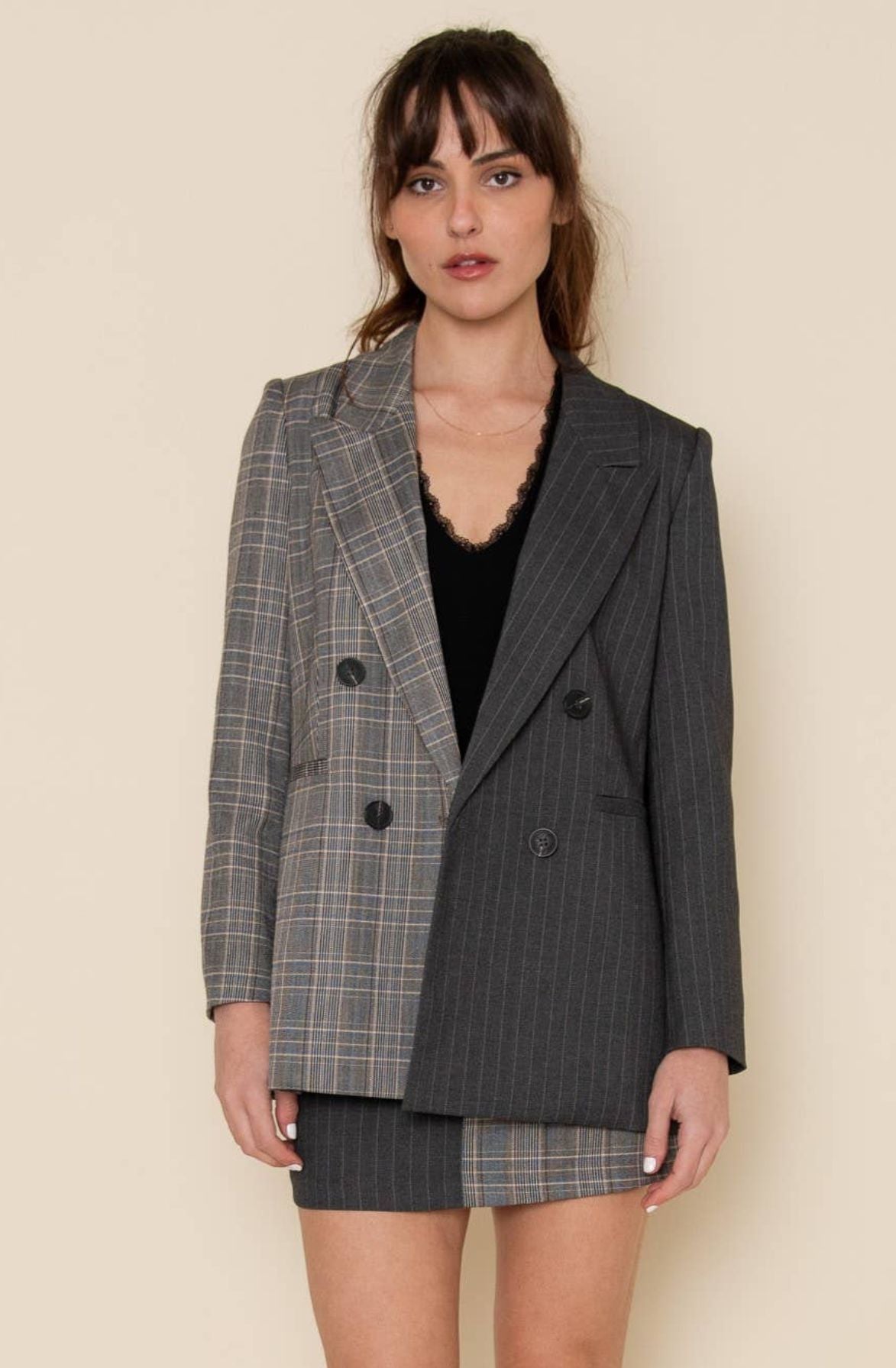 The Color Block Plaid Blazer