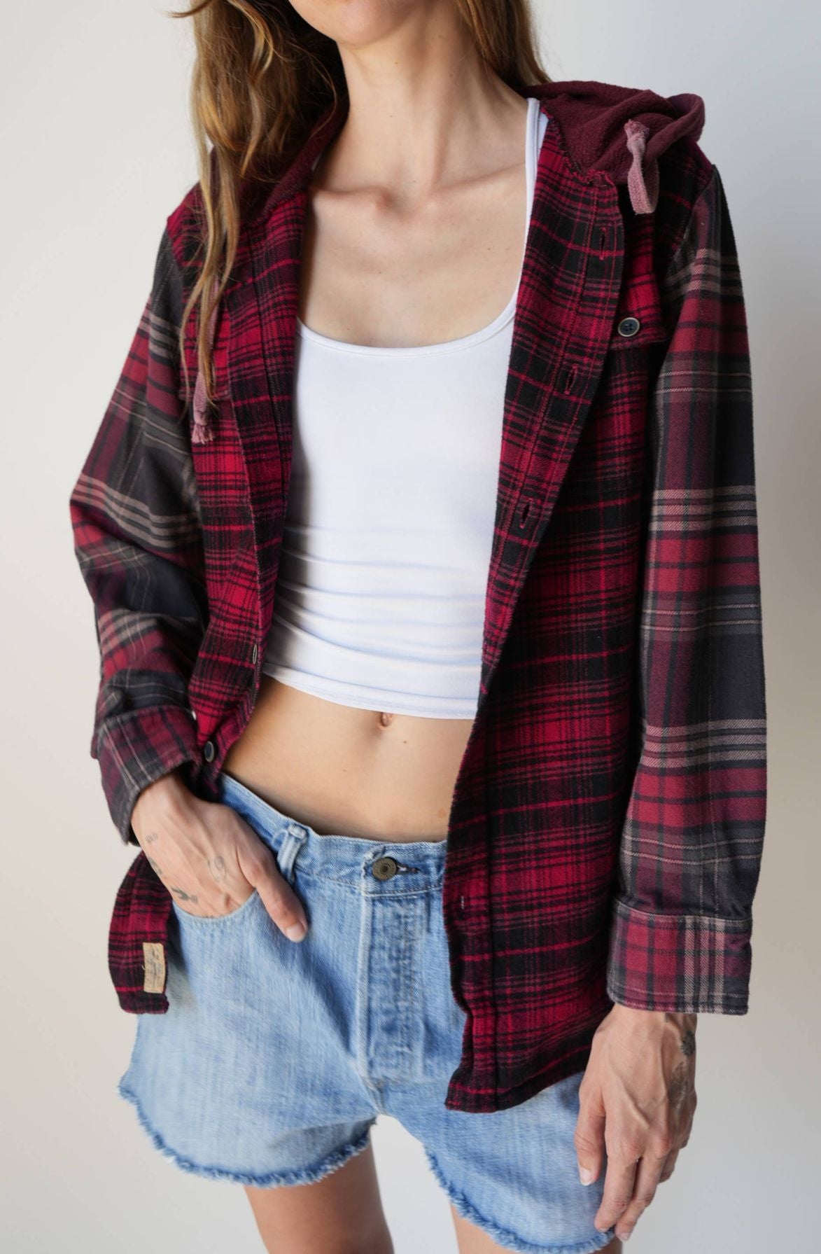 Reworked Vintage Hooded Flannel