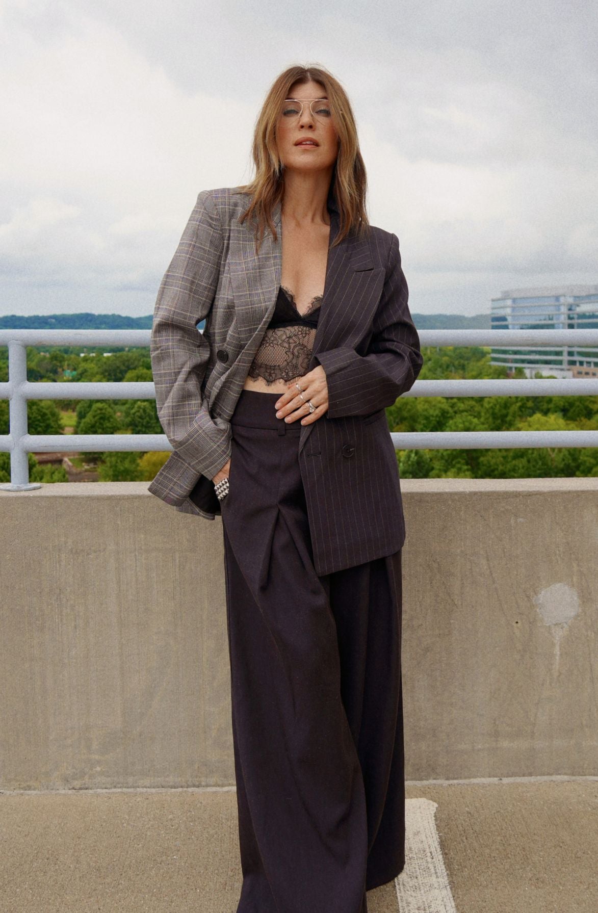 The Color Block Plaid Blazer