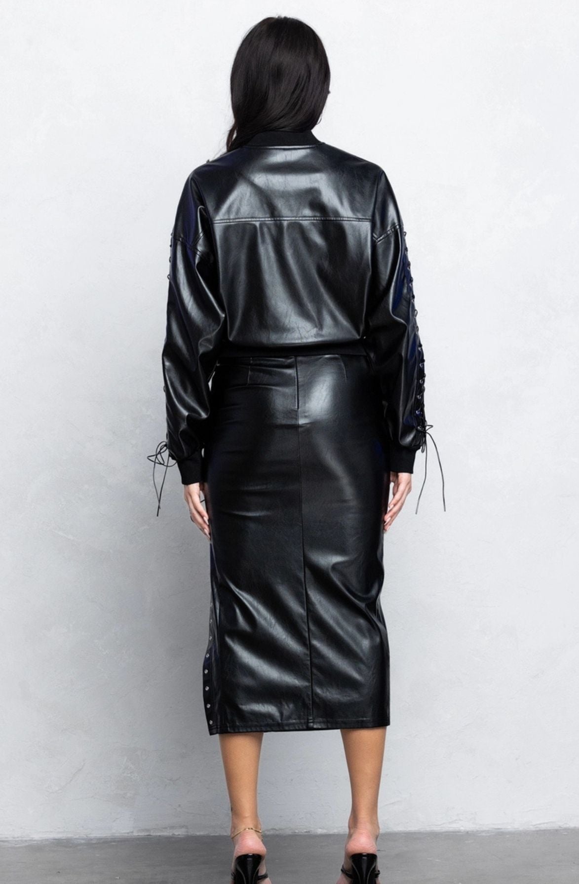 Midi Skirt w/ Lace Up Detail