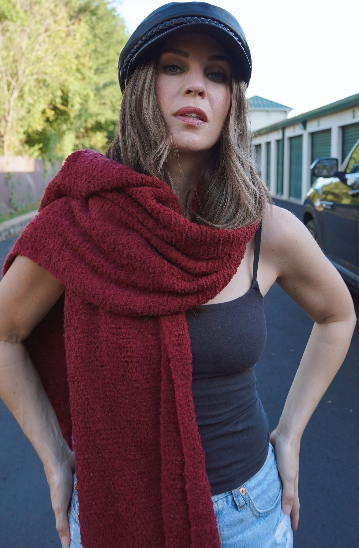 Bordeaux Plush Scarf