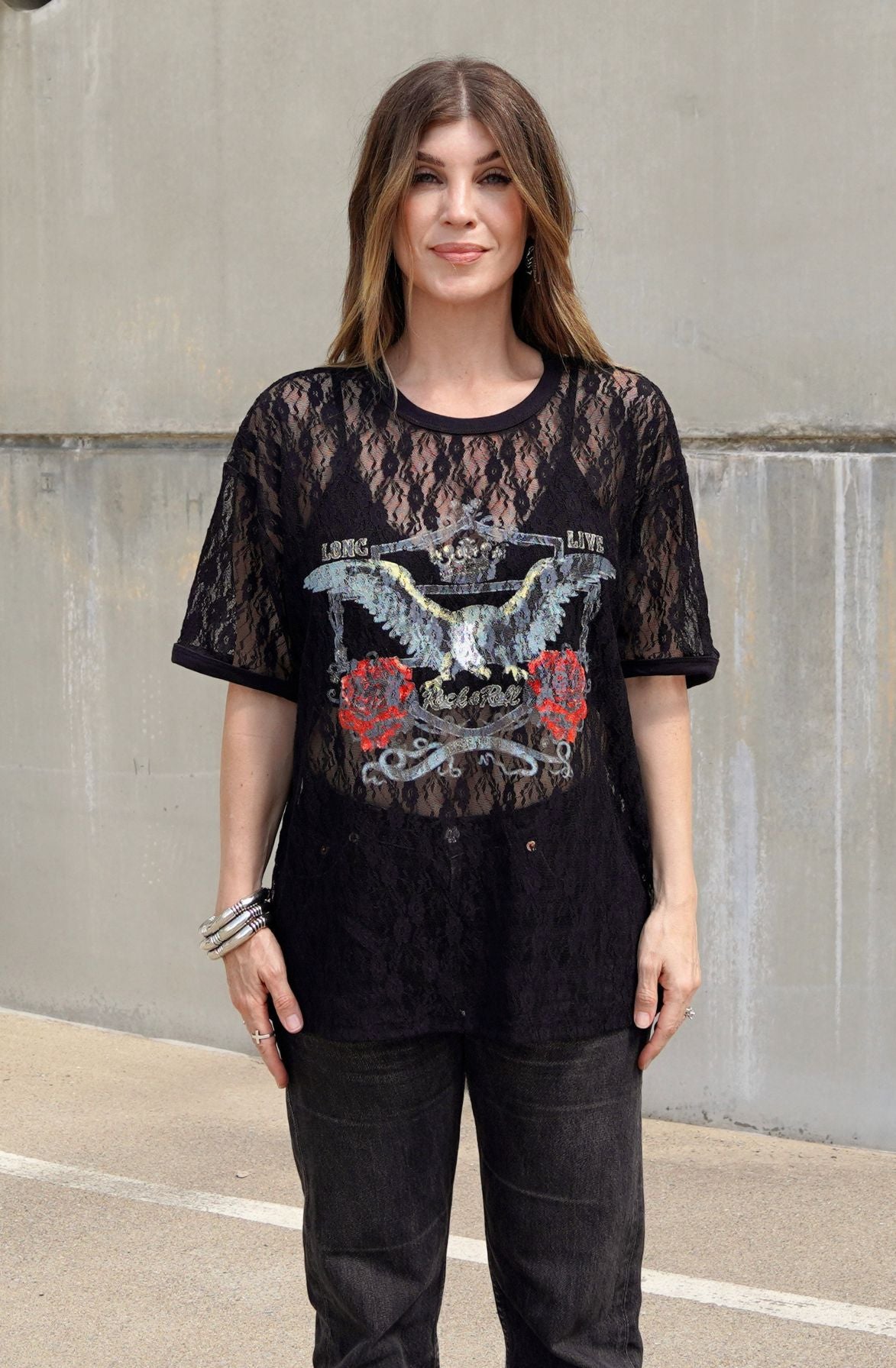 Long Live Rock & Roll Lace Tee