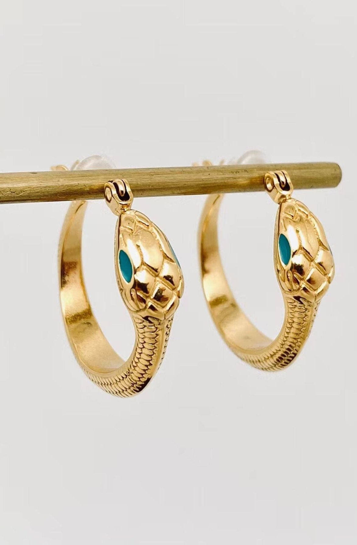 Gold Snake Hoop Earrings