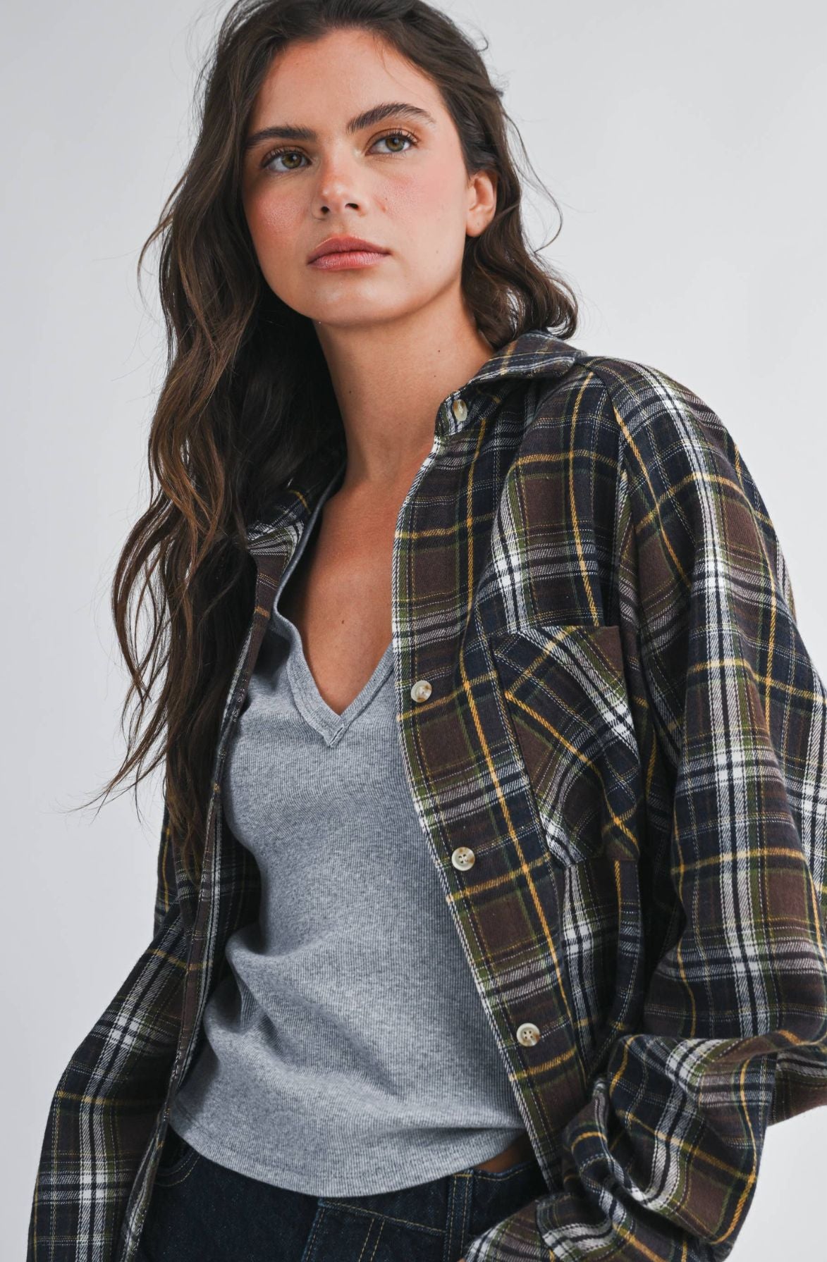 Oversized Plaid Flannel Button Down