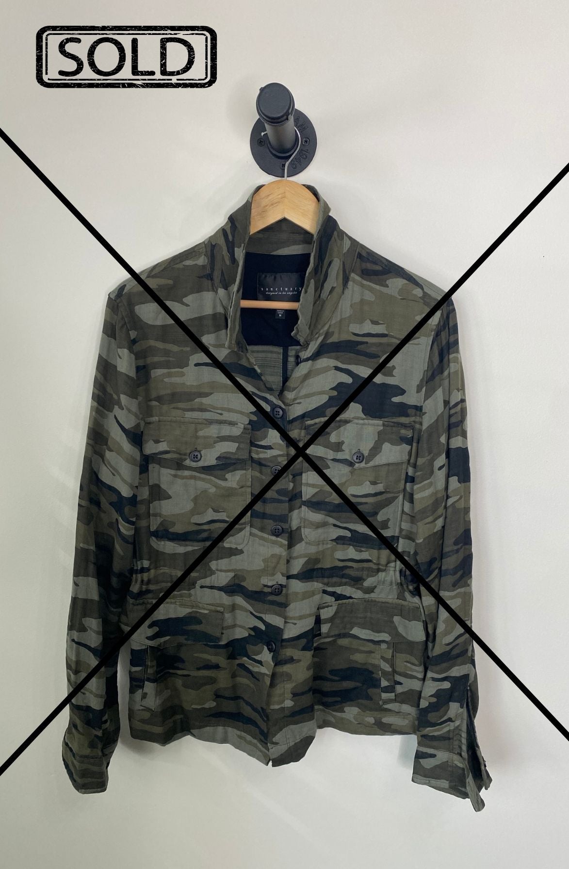 Sanctuary Button Down Camo Shirt